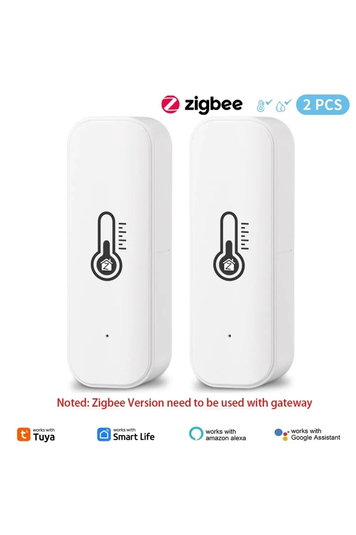 Choice-2pcs Zigbee Tuya Wifi Zigbee Temperature Humidity Sensor Home Connected Thermometer Compatible With 1
