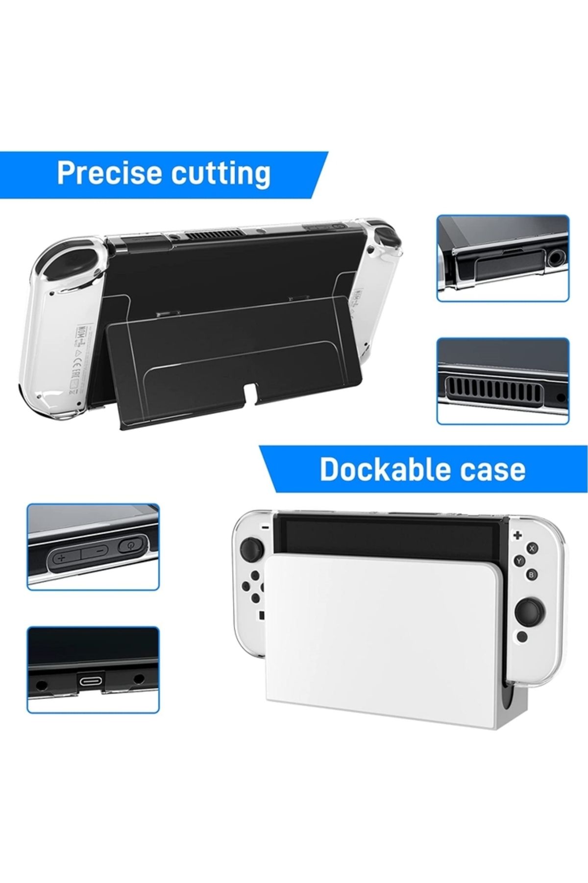 Choice-حافظة شفافة لجهاز Switch Oled لجهاز Switch Oled، غلاف شفاف قابل للرسو متوافق مع Switch Protec 4