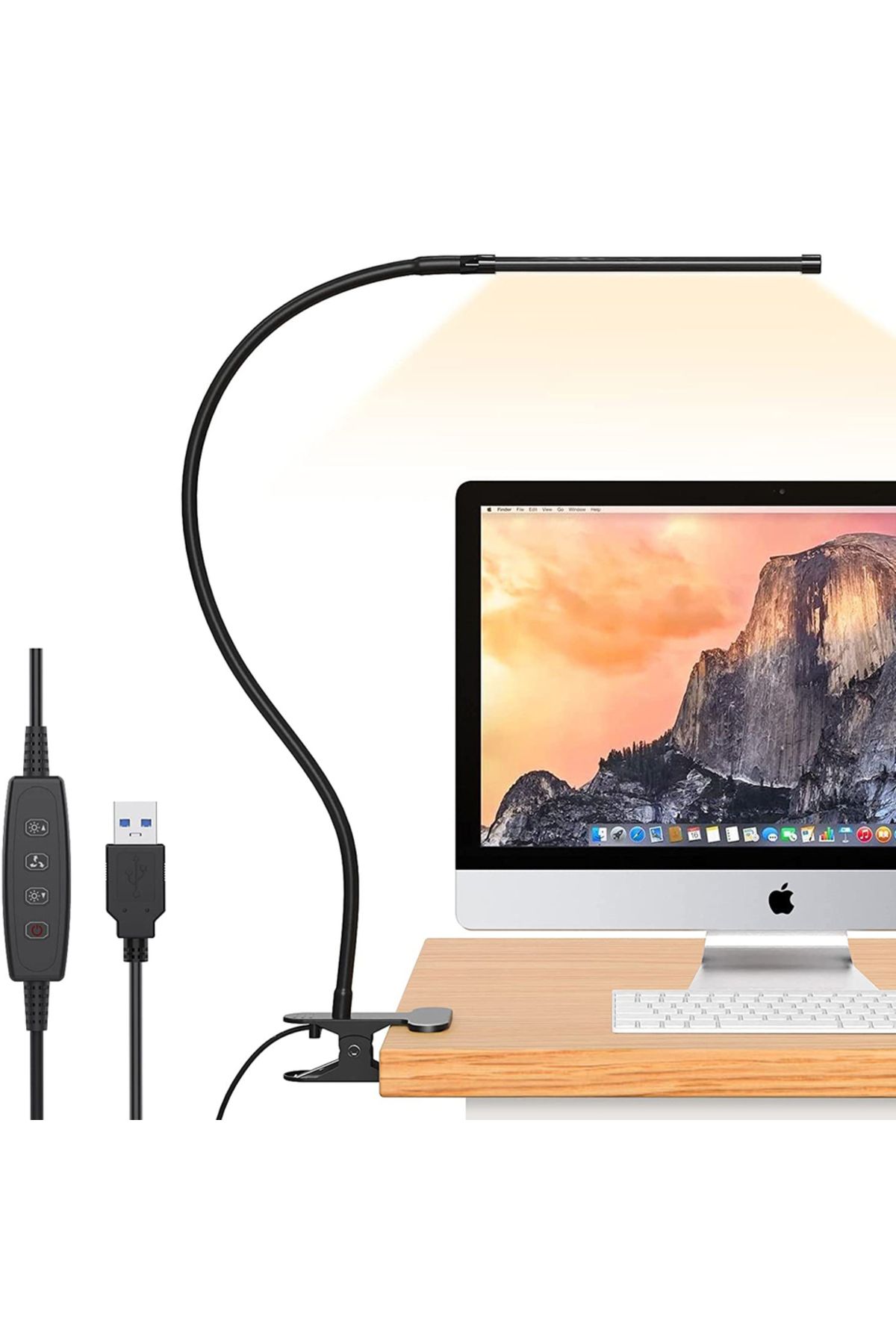 Choice-40cm Height 10W LED Desk Lamp with Clamp Dimmable Clip On Reading Light 10 Brightness Level 3 Lighti 8