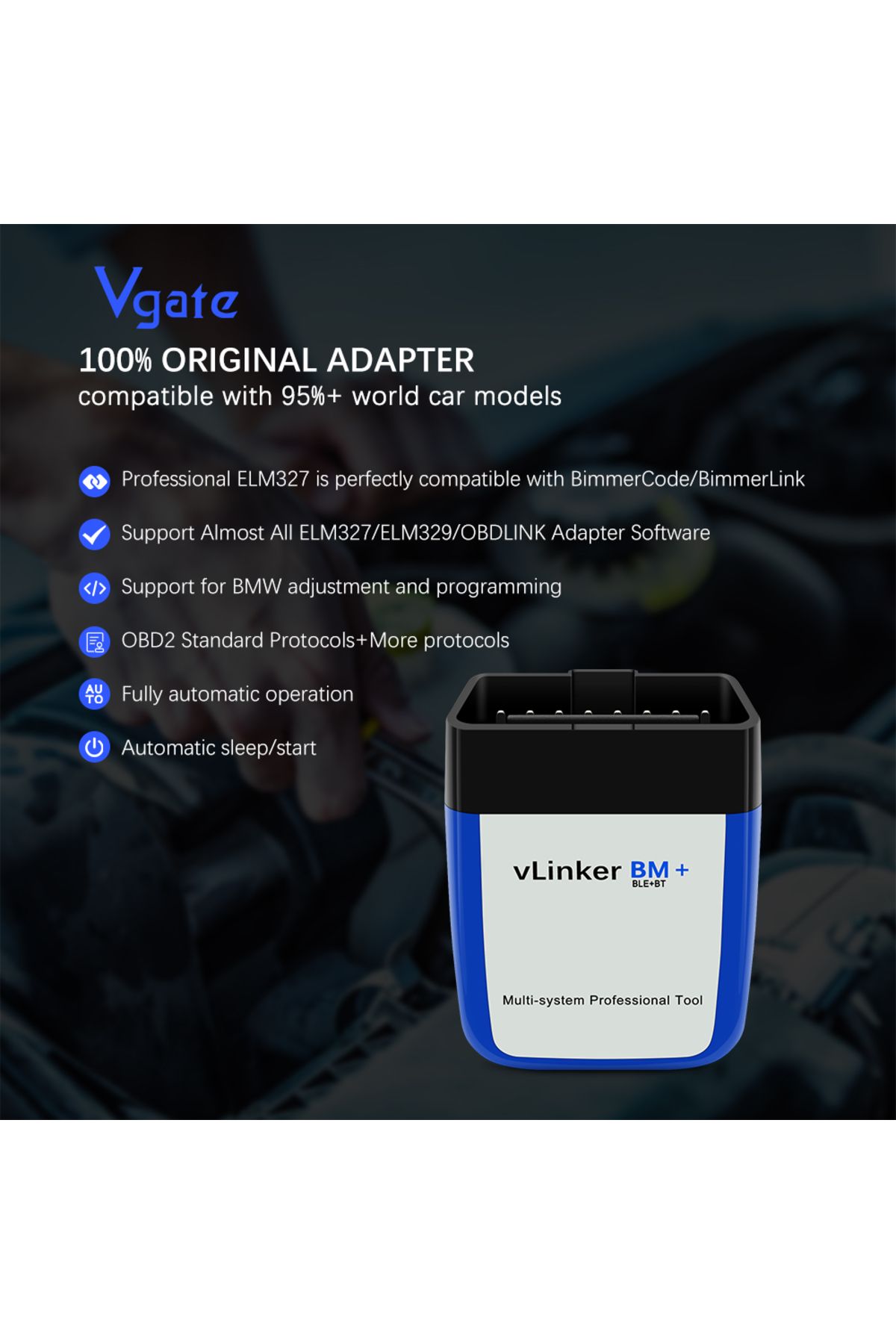 Vgate-vLinker BM ELM327 For BMW Scanner wifi Bluetooth 4.0 OBD2 OBD 2 Car Diagnostic Auto Scan To... 3
