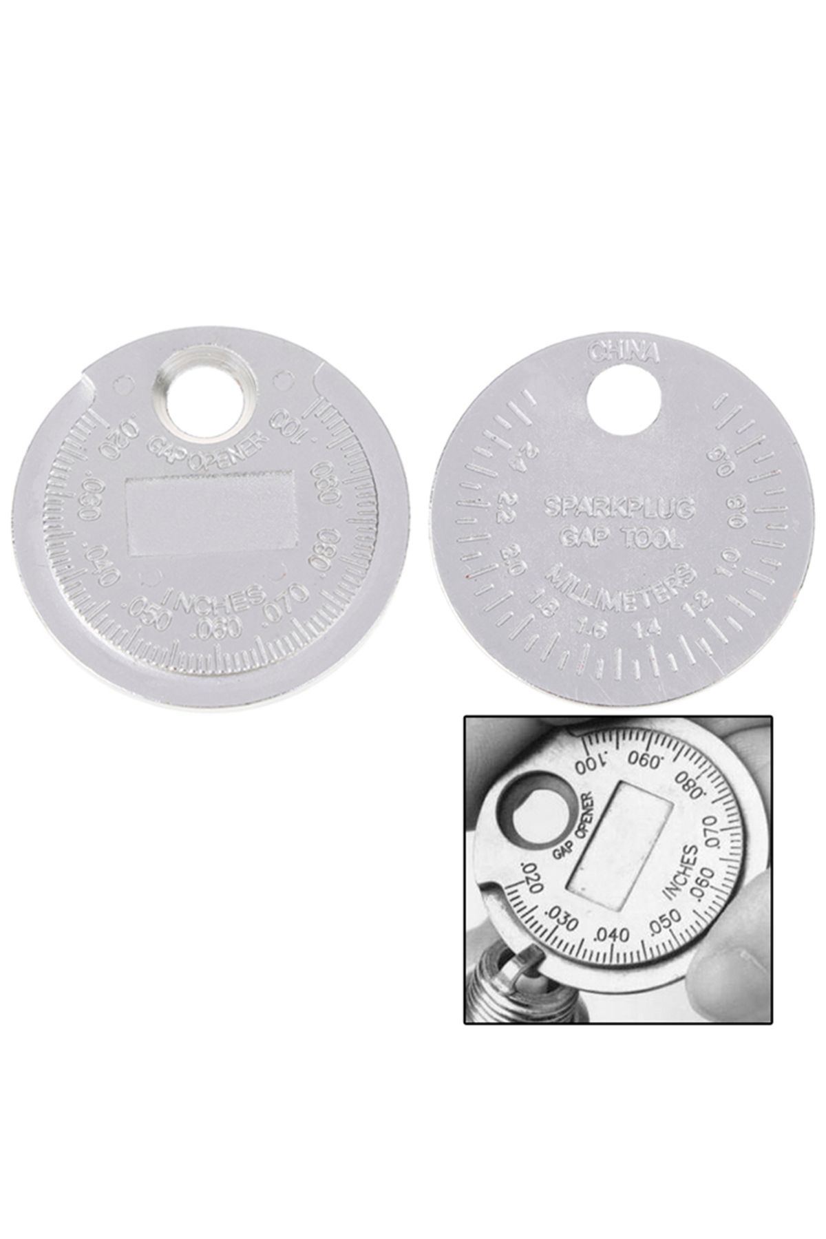 Choice-Spark Plug Gap Gauge Tool Measurement Coin-type 0.6-2.4mm Range Spark Plug Gage 6