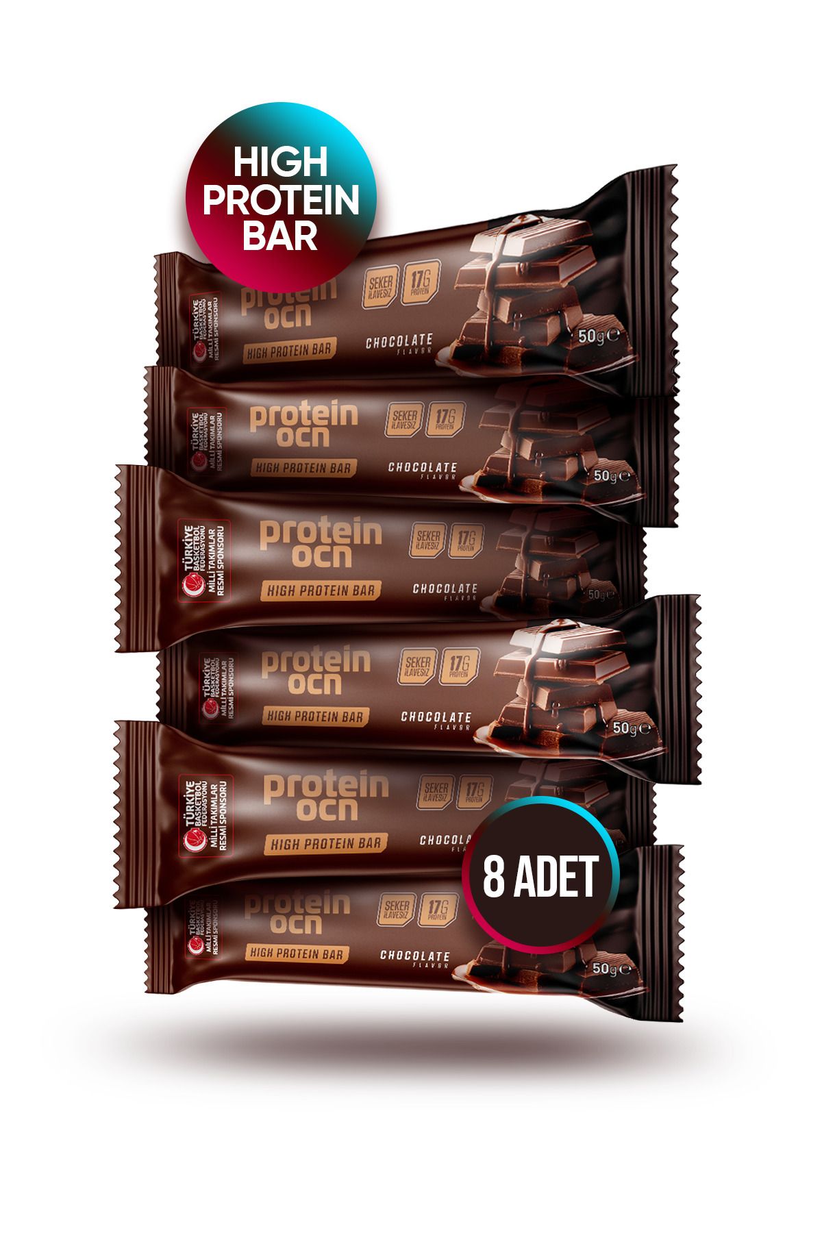 Proteinocean Protein Bar - Çikolata Aromalı - 50g X 8 Adet