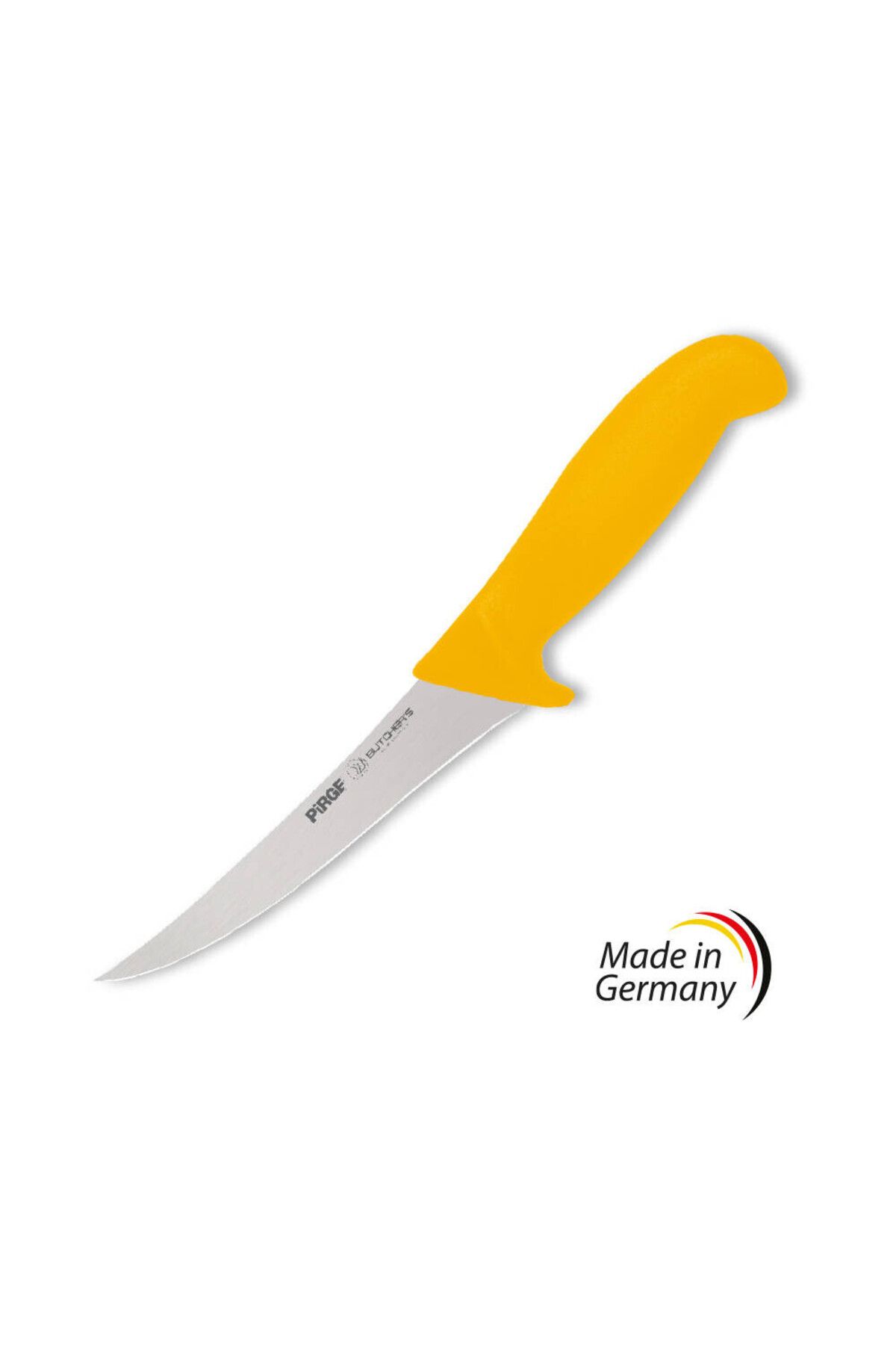 PİRGE Butcher's Germany Sıyırma Bıçağı Kıvrık Sert 13 cm Sarı