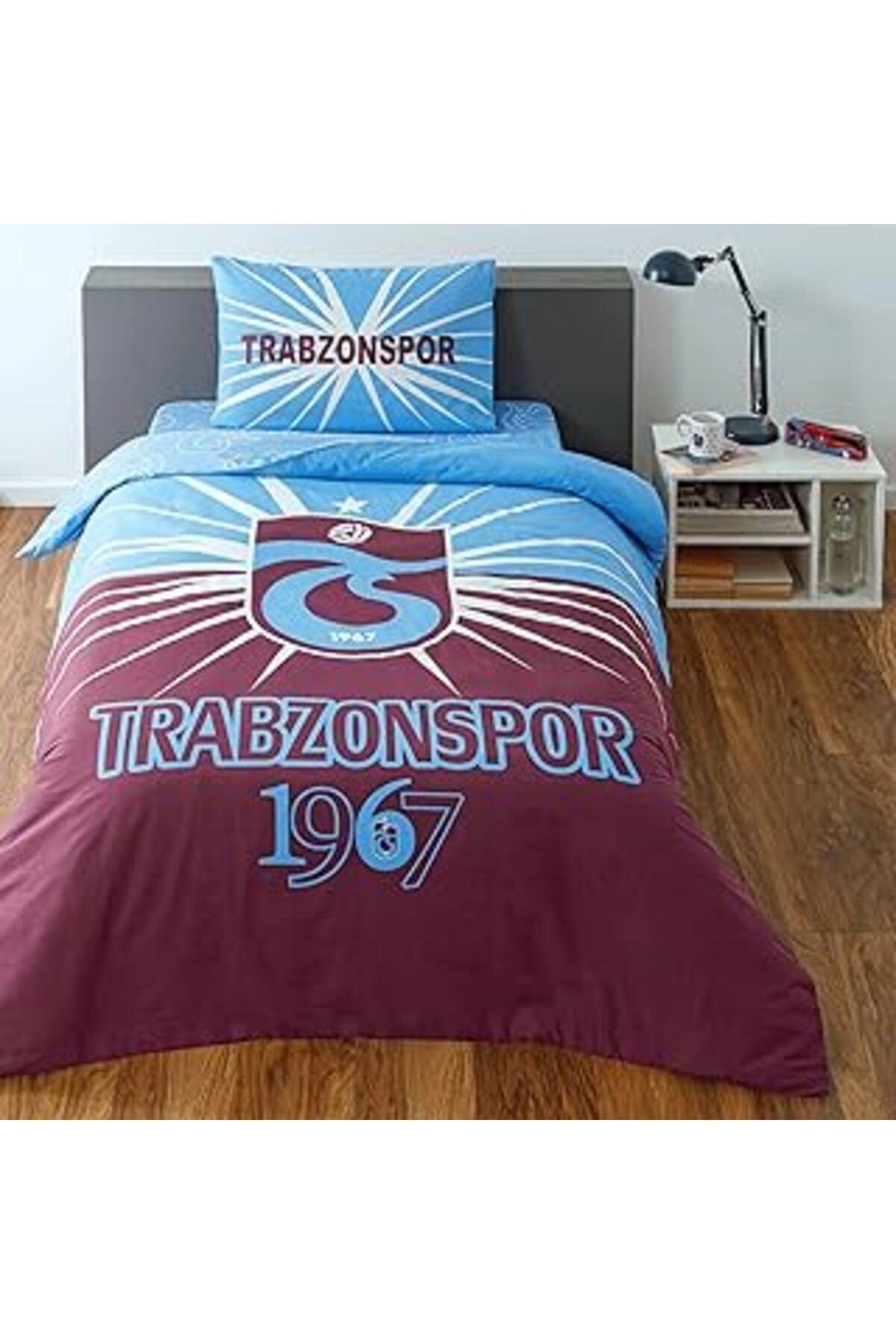 ZUHUDİ Lisanslı Pamuk Trabzonspor Light Glow Nevresim Takımı Çok Renkli Tek Kişilik