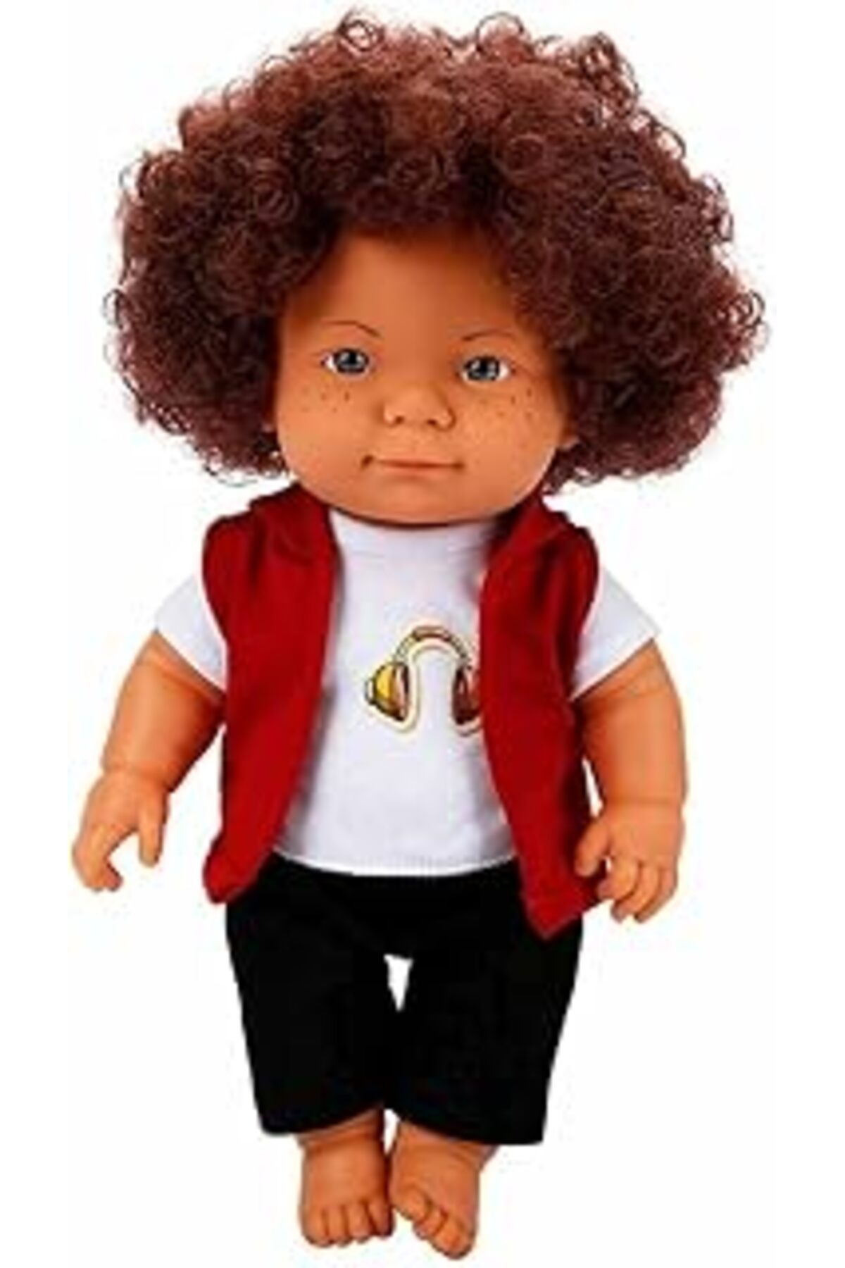 Take and Happy Dollz'N More Curly Bebek 35Cm 31339 Mavi Spetli