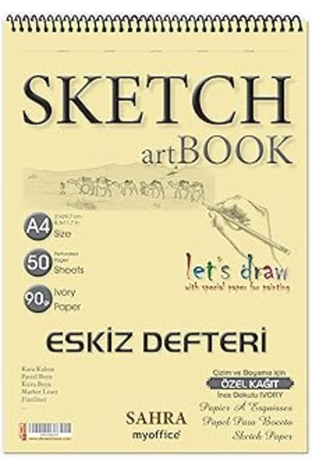 Take and Happy Eskiz Defteri A4 50 Yaprak Spiralli Ivory Sketchbook 90 Gr