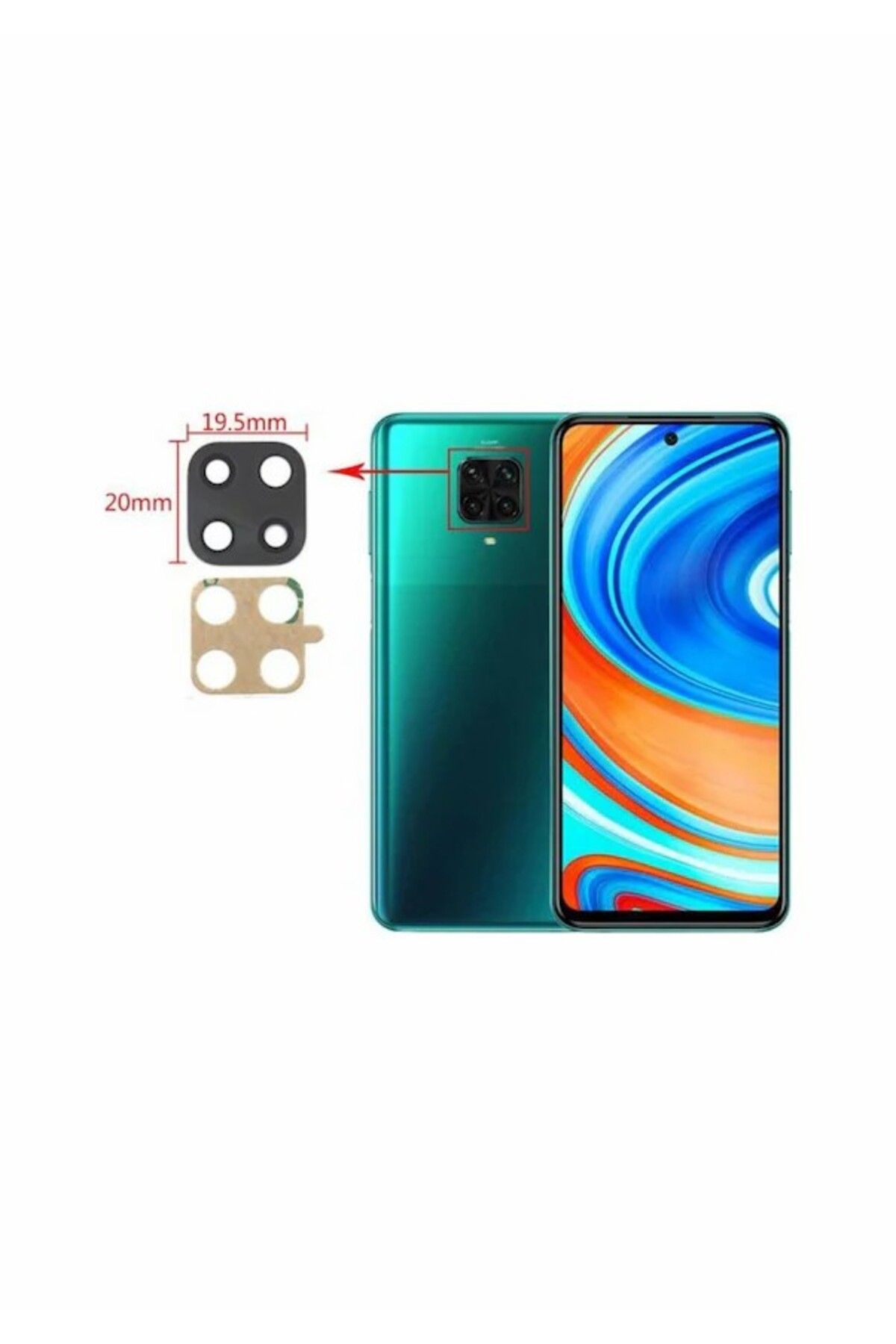 UYT Xiaomi Redmi Note 9s Uyumlu Kamera Lensi Kamera Camı