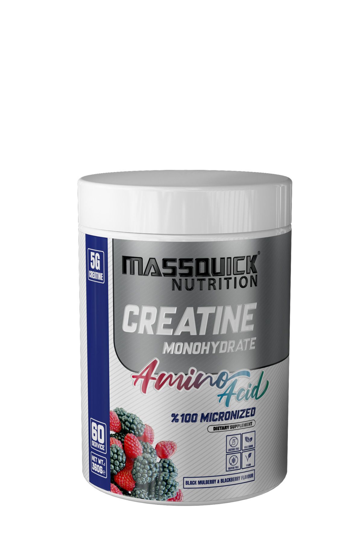 massquick Creatine 360G 60 Servis Karadut Böğürtlen Aromalı