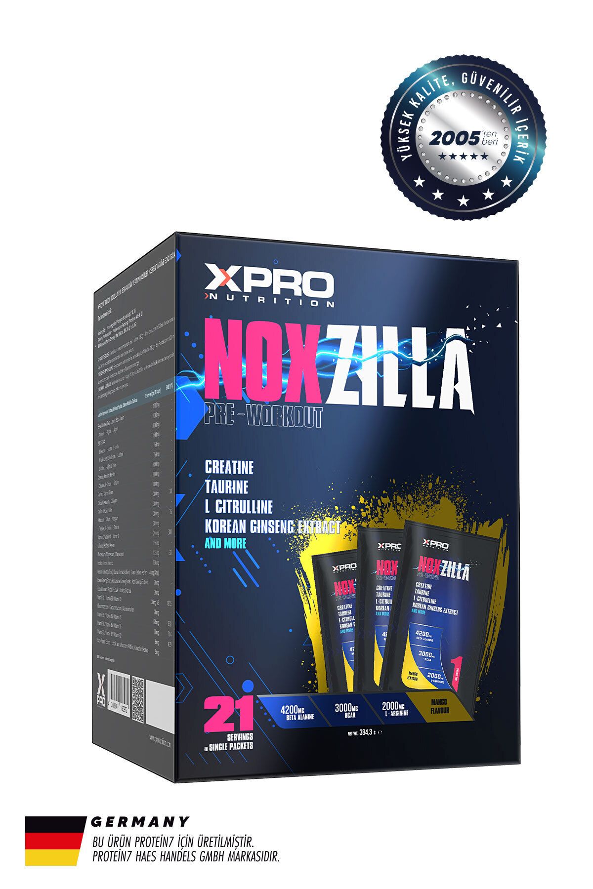 Xpro Nutrition Xpro Noxzilla Pre-Workout 18.3gr 21 Saşe Mango