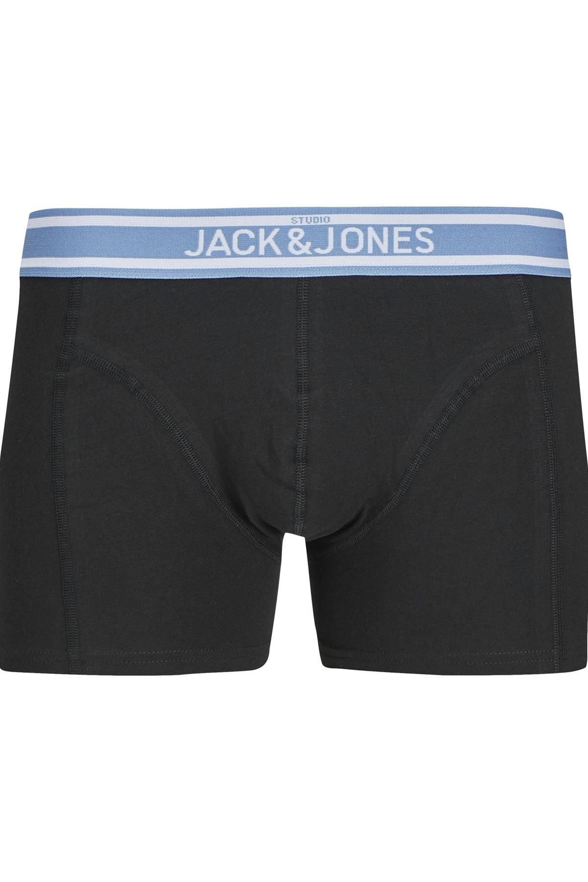 Jack & Jones-Pack of 3 - Solid Printed Waistband Trunk 3