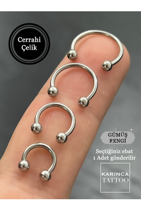 Karınca Piercing Yarım Halka Piercing Kararmaz Cerrahi Çelik Tragus Helix Kul...