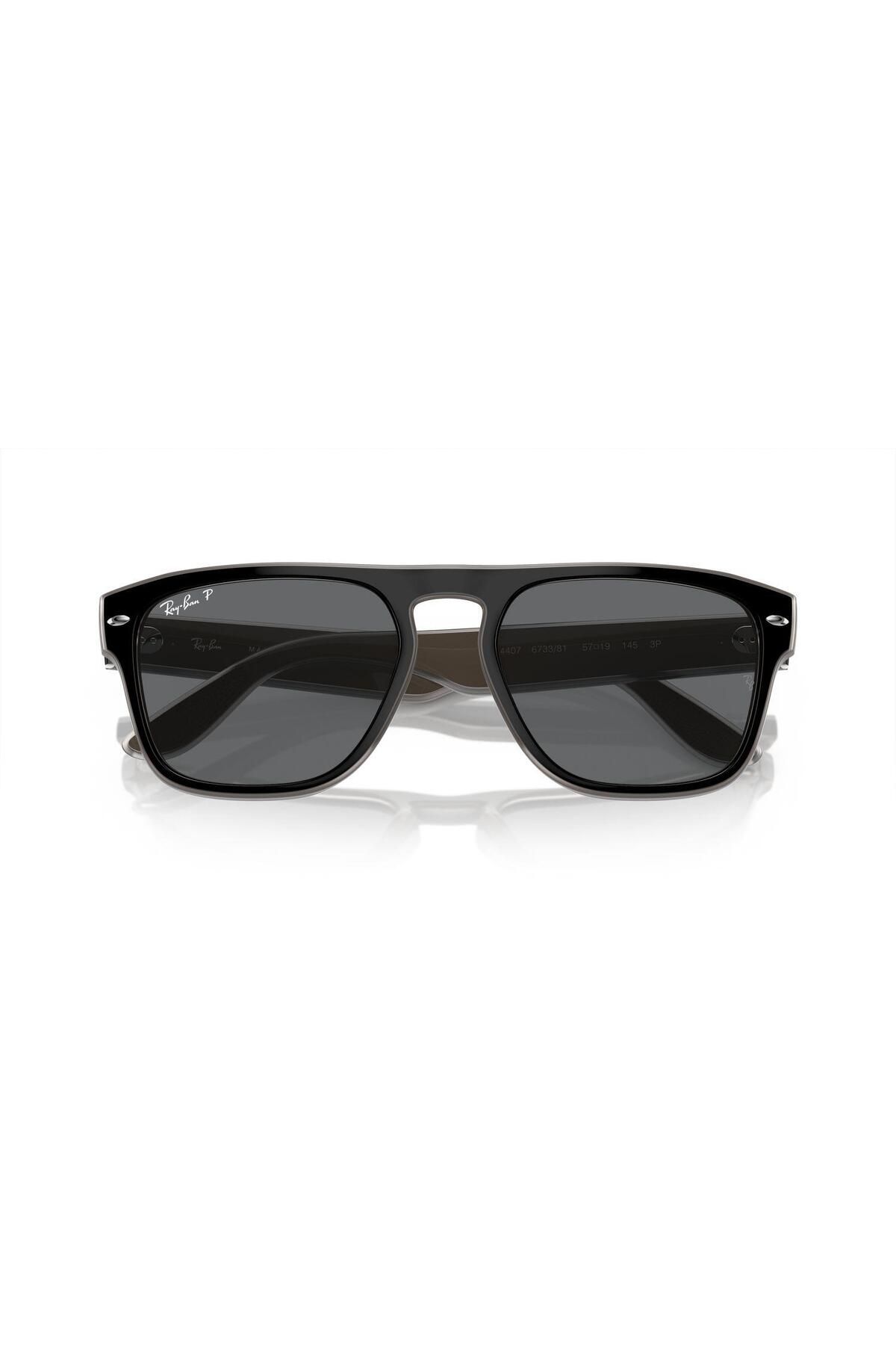 عینک آفتابی مشکی مردانه و زنانه سیاه 0RB4407 673381 57 یونیسکس Ray-Ban