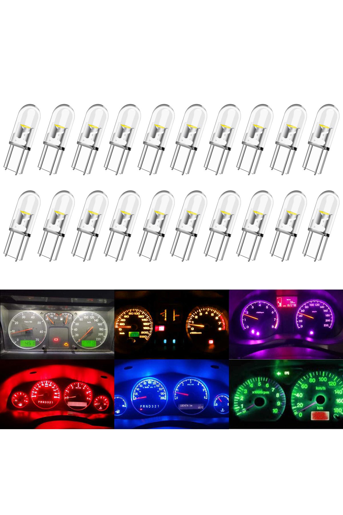Choice-T5 W3W LED Instrument Light W3W W1.2W LED Bulbs COB Chip Car Interior Lamp Wedge Dashboard Warmin... 8