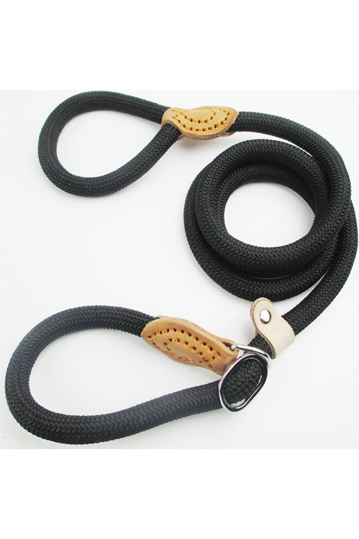 Choice-1.2x150cm black Dog Leash Slip Rope Lead Leash Heavy Duty Braided Rope Adjustable Loop Collar Traini 1