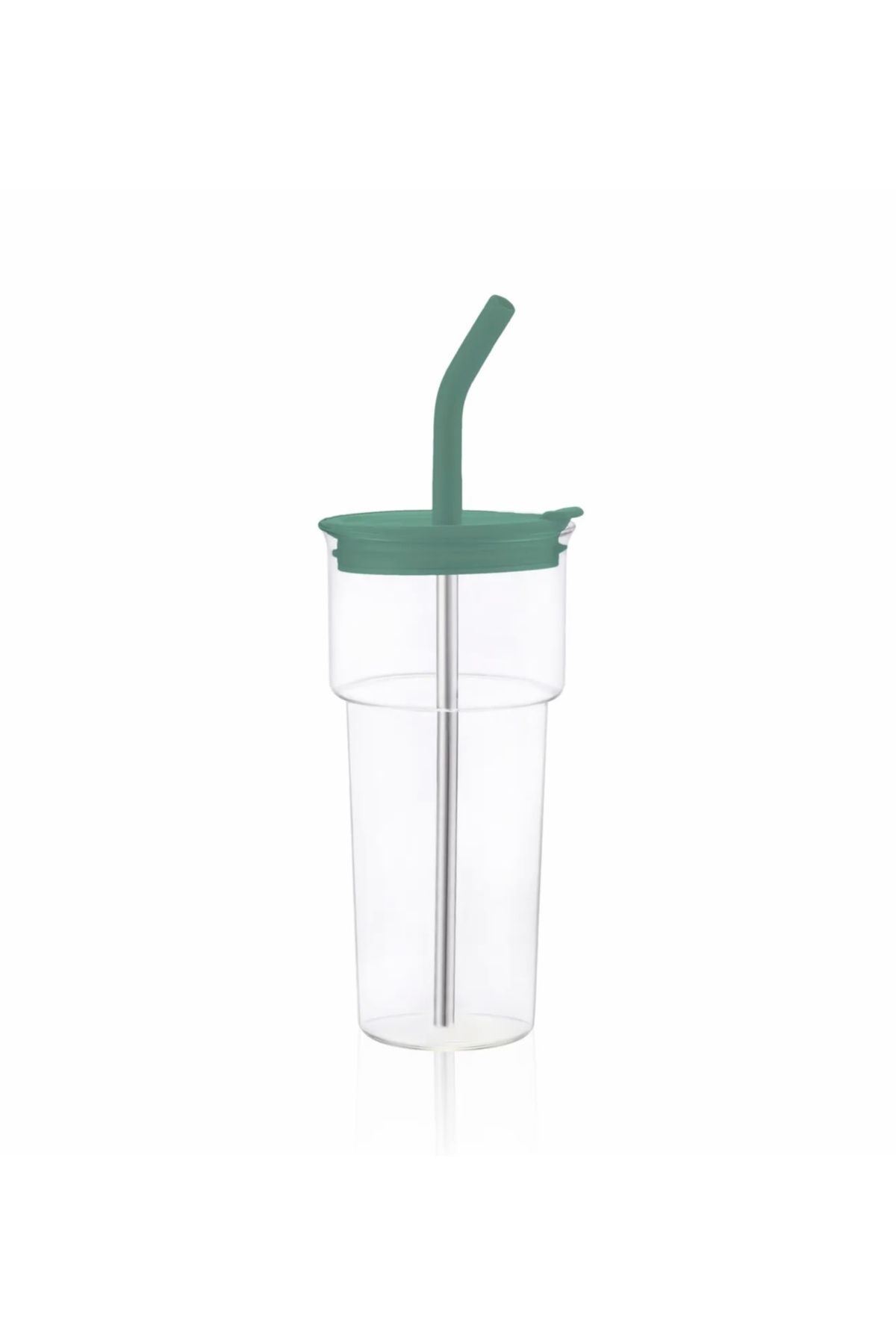 Sunum Perisi Pipetli cam bardak / mug / metal pipetli / meşrubat bardağı 650ml