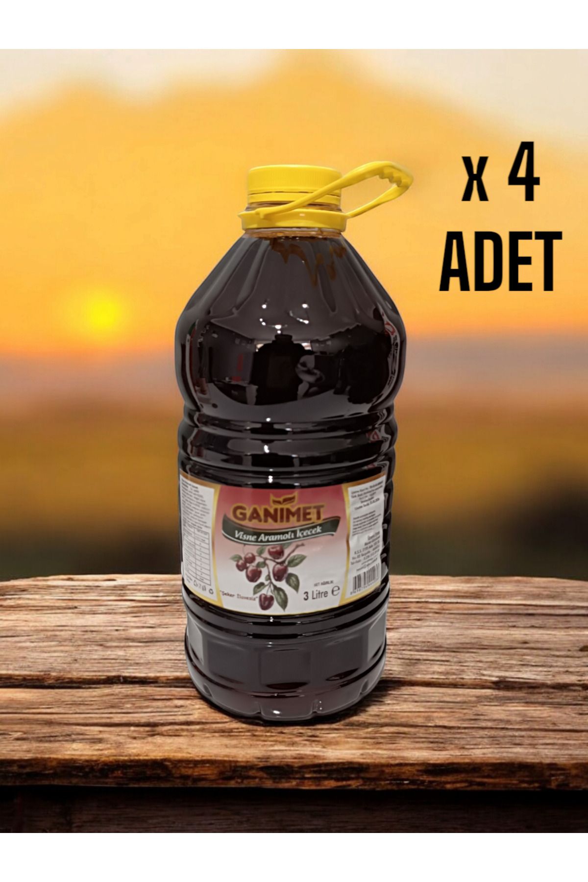 Ganimet VİŞNE AROMALI İÇECEK 3 LT x 4 ADET ( 1 KOLİ )