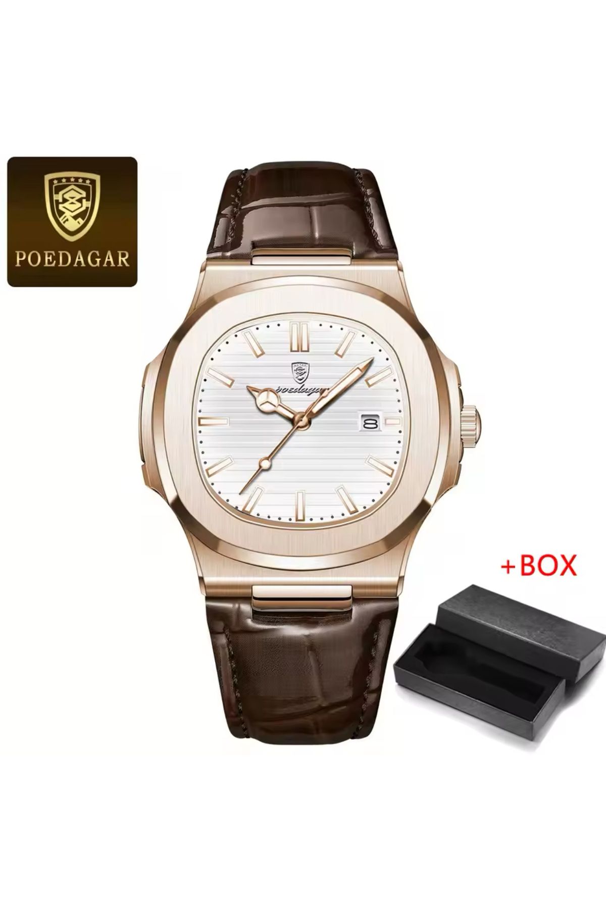 POEDAGAR GOLD KASA DERİ KORDON ŞIK PATEKS  MODEL