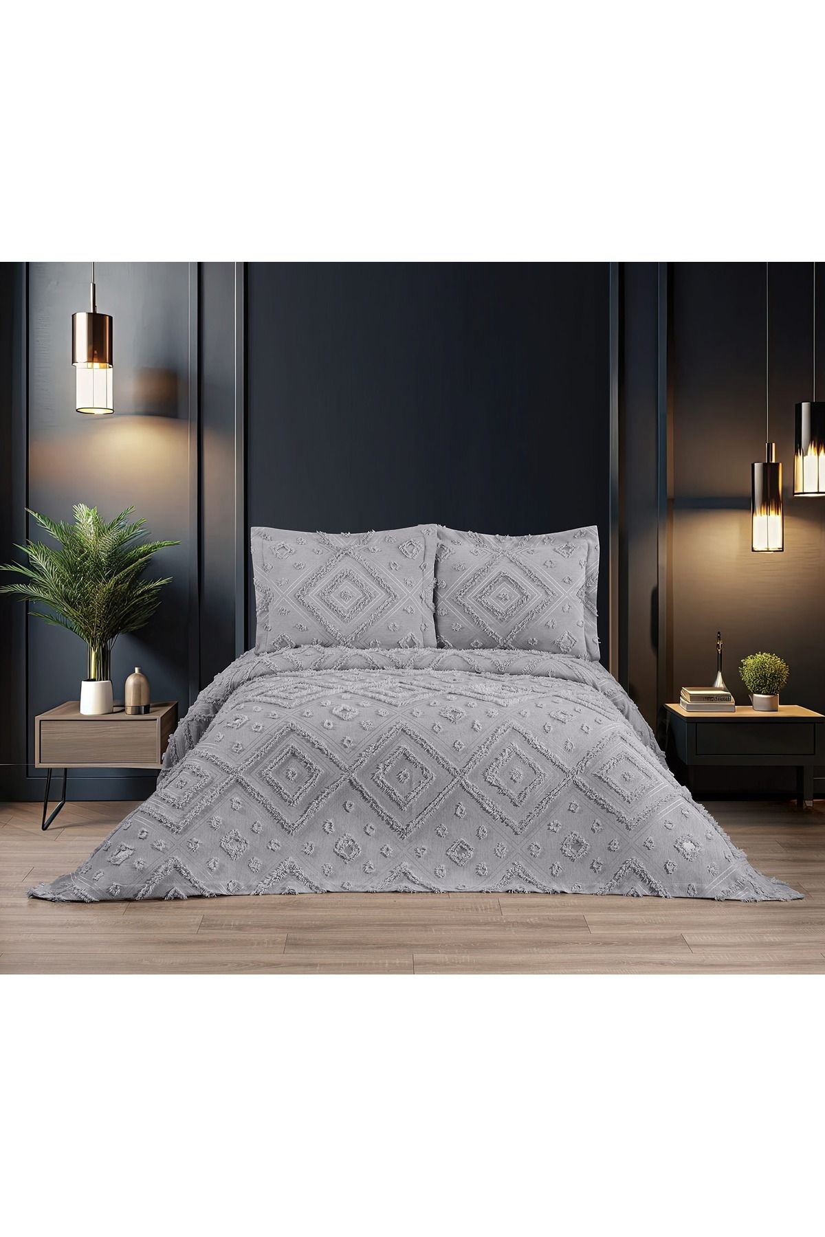 KC HOME TEXTILE Dora Çift Kişilik Klasik Şönil Yatak Örtüsü (240x260)