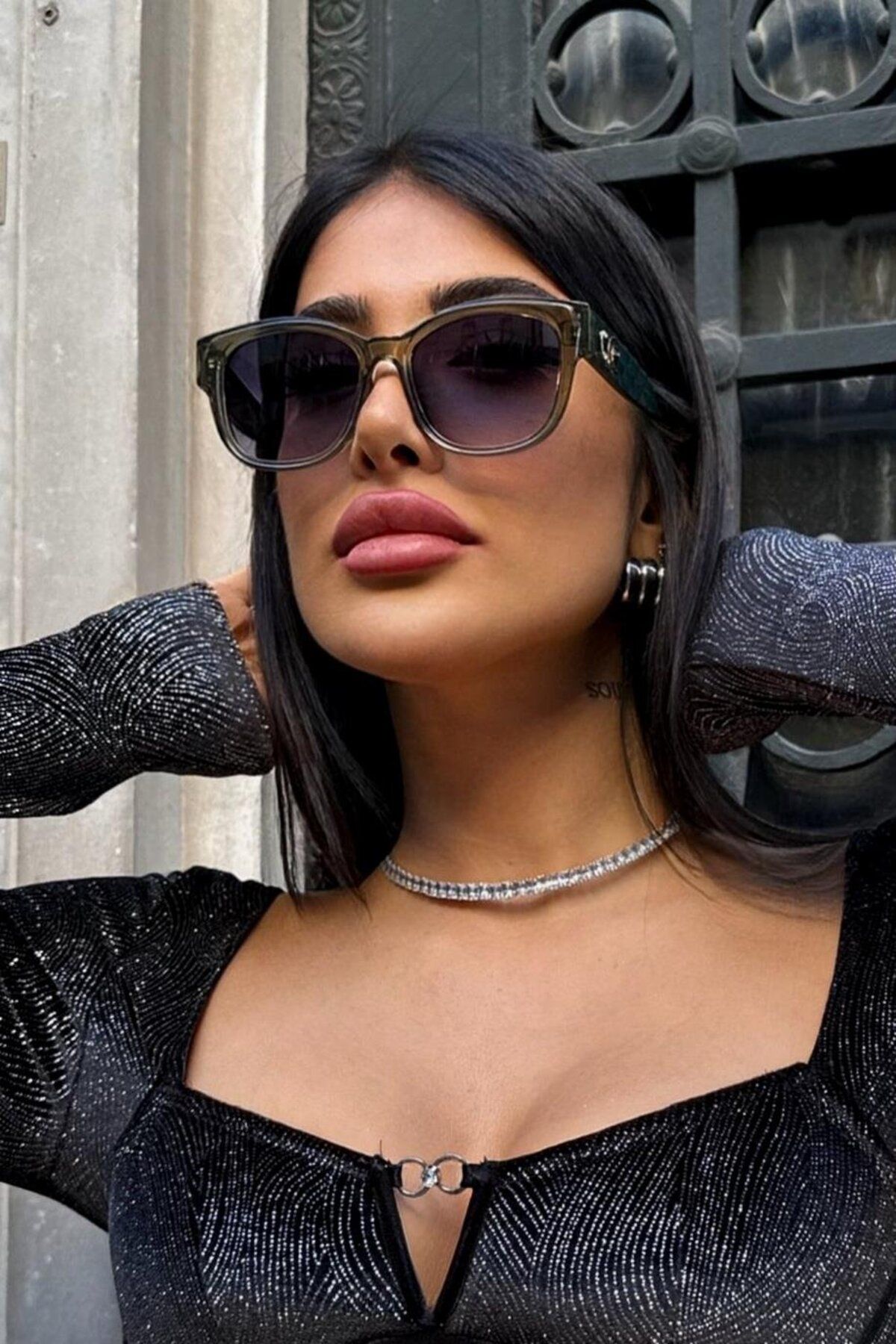 FALAN EYEWEAR Tortoise Kadın Güneş Gözlüğü Yeşil-Lacivert