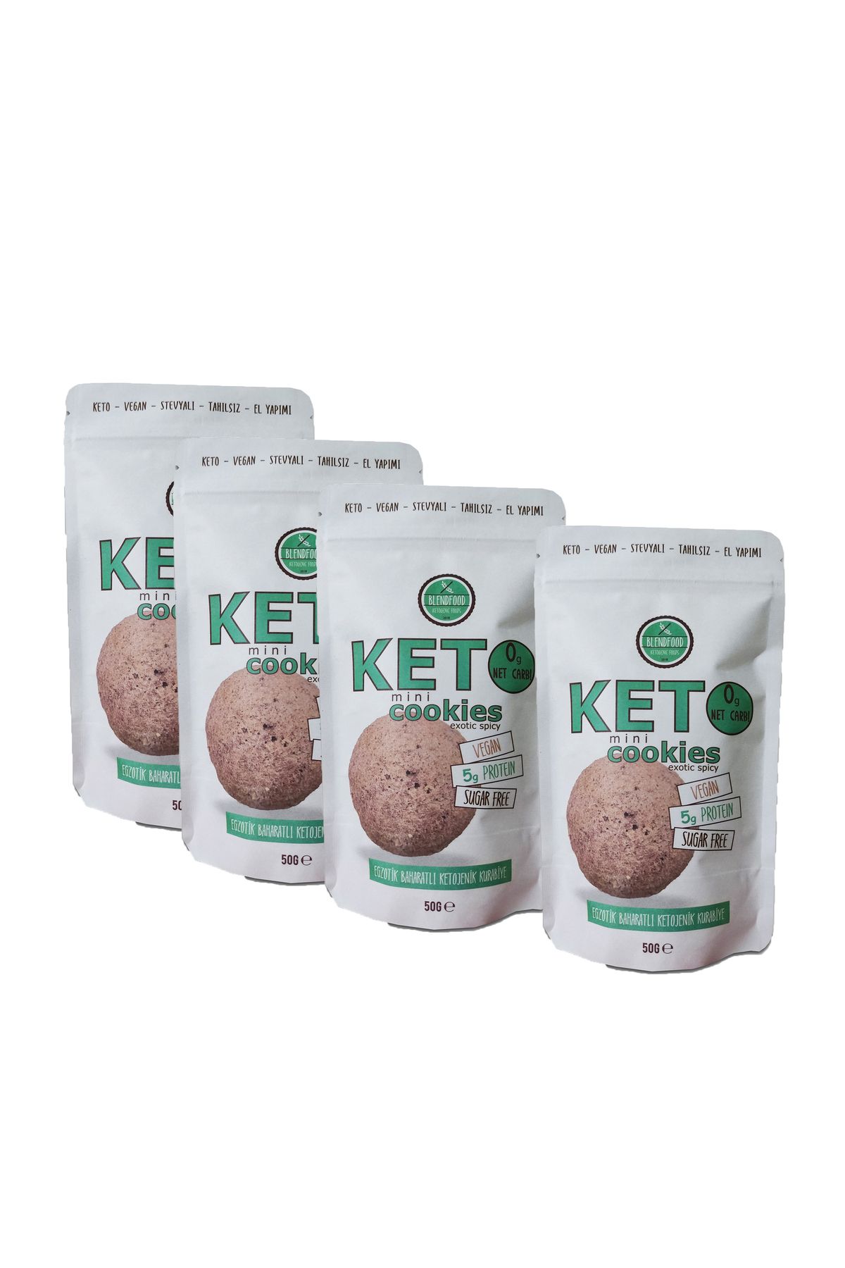 Blendfood Egzotik Baharatlı Ketojenik Kurabiye (50 gr x 4 Adet)