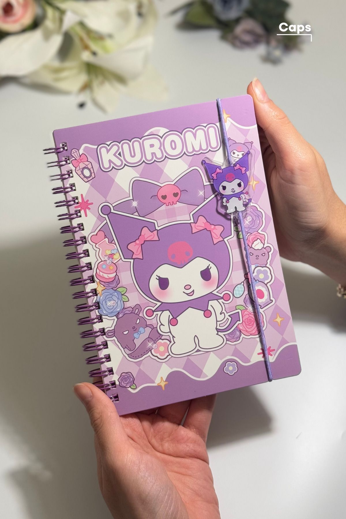 caps Kuromi Çizgili Defter - Sanrio Tasarımları - 140 Sayfa