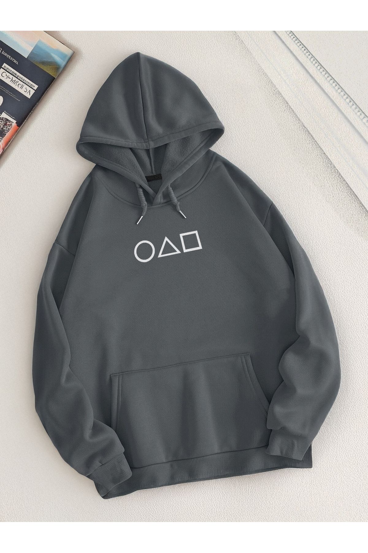 De Carte Squid Game Baskılı Basic Mevsimlik Casual Kapşonlu Sweatshirt