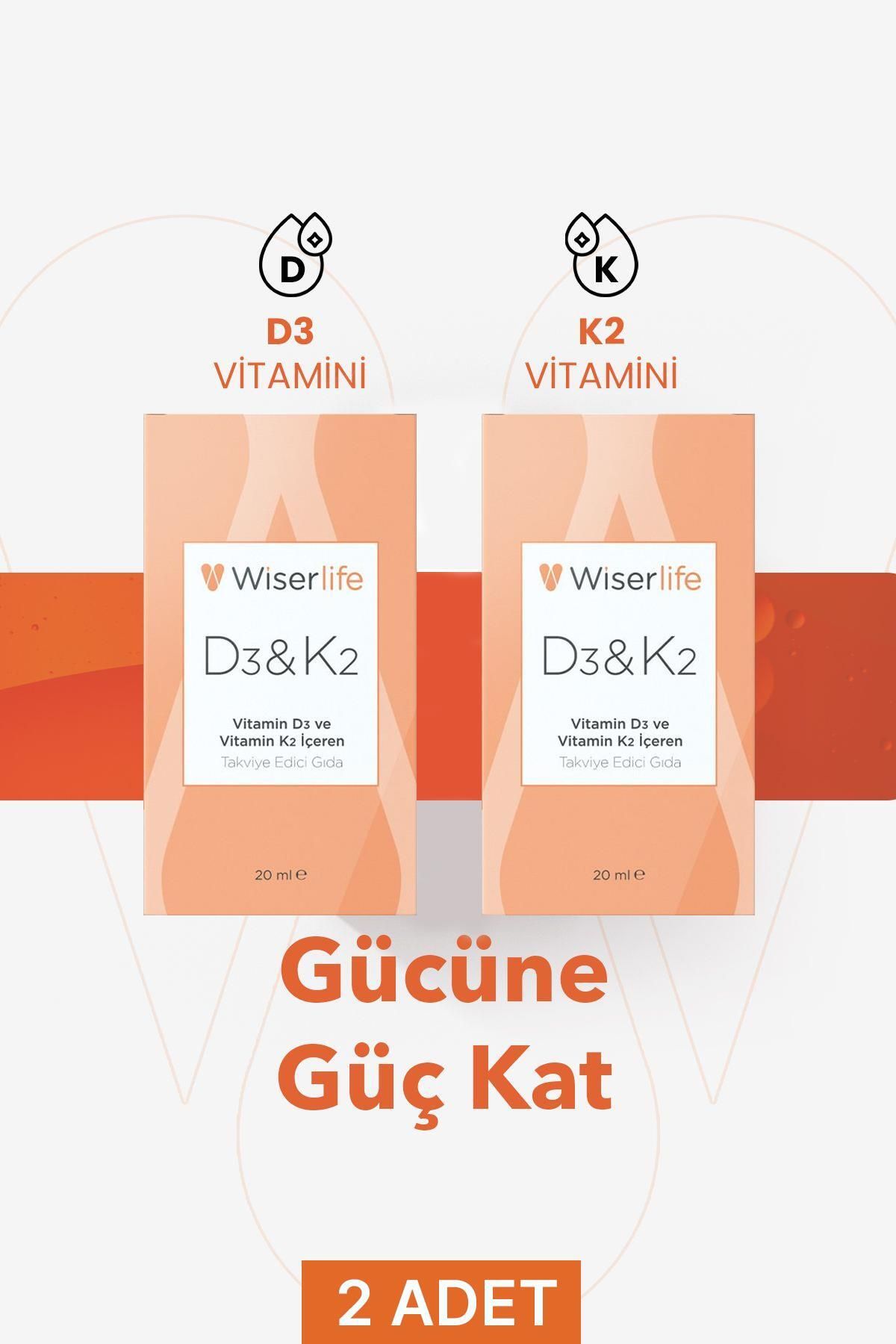 Wiserlife D3&K2 Vitamin D3 ve Vitamin K2 İçeren Takviye Edici Gıda 20 ml 2 ADET