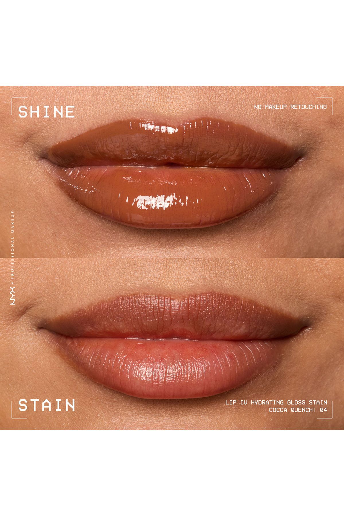 NYX Professional Makeup-Lip IV Hydrating Gloss Stain, Lip Gloss, Up to 12HR Hydration,Cocoa Quench! 7