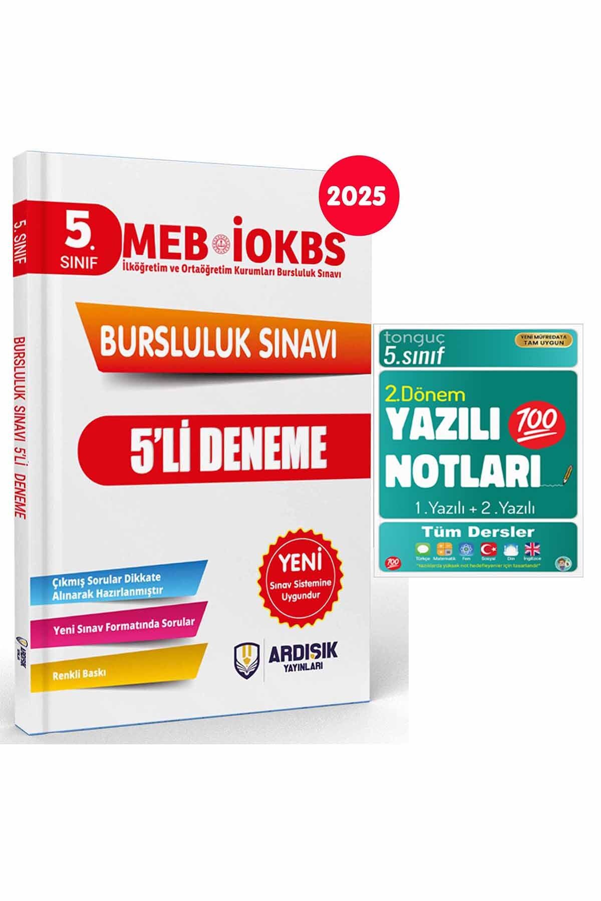 Tonguç Yayınları 5. Sınıf Yazılı Notları 2. Dönem 1 ve 2. Yazılı + 5. Sınıf Bursluluk Deneme Sınavı 2025