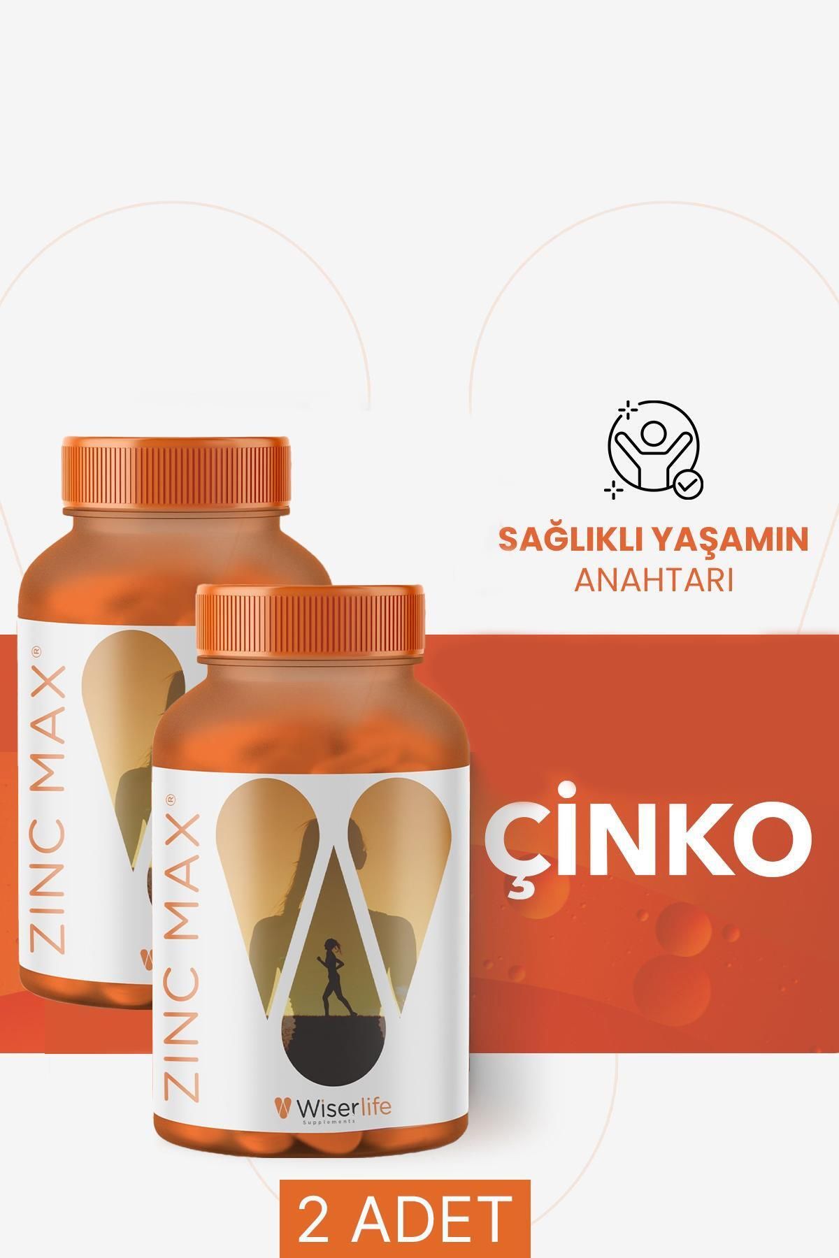 Wiserlife Zincmax Çinko Bakır Manganez ve Vitamin C İçeren Takviye Edici Gıda 30 Kapsül 2 ADET