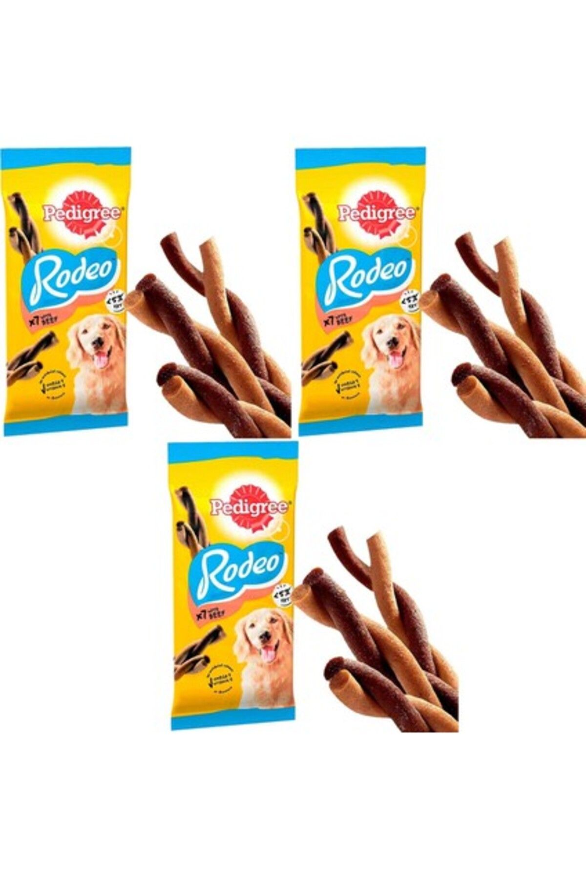 Pedigree Rodeo Biftekli Köpek Ödülü 7 Sticks 123 gr (3 Adet)