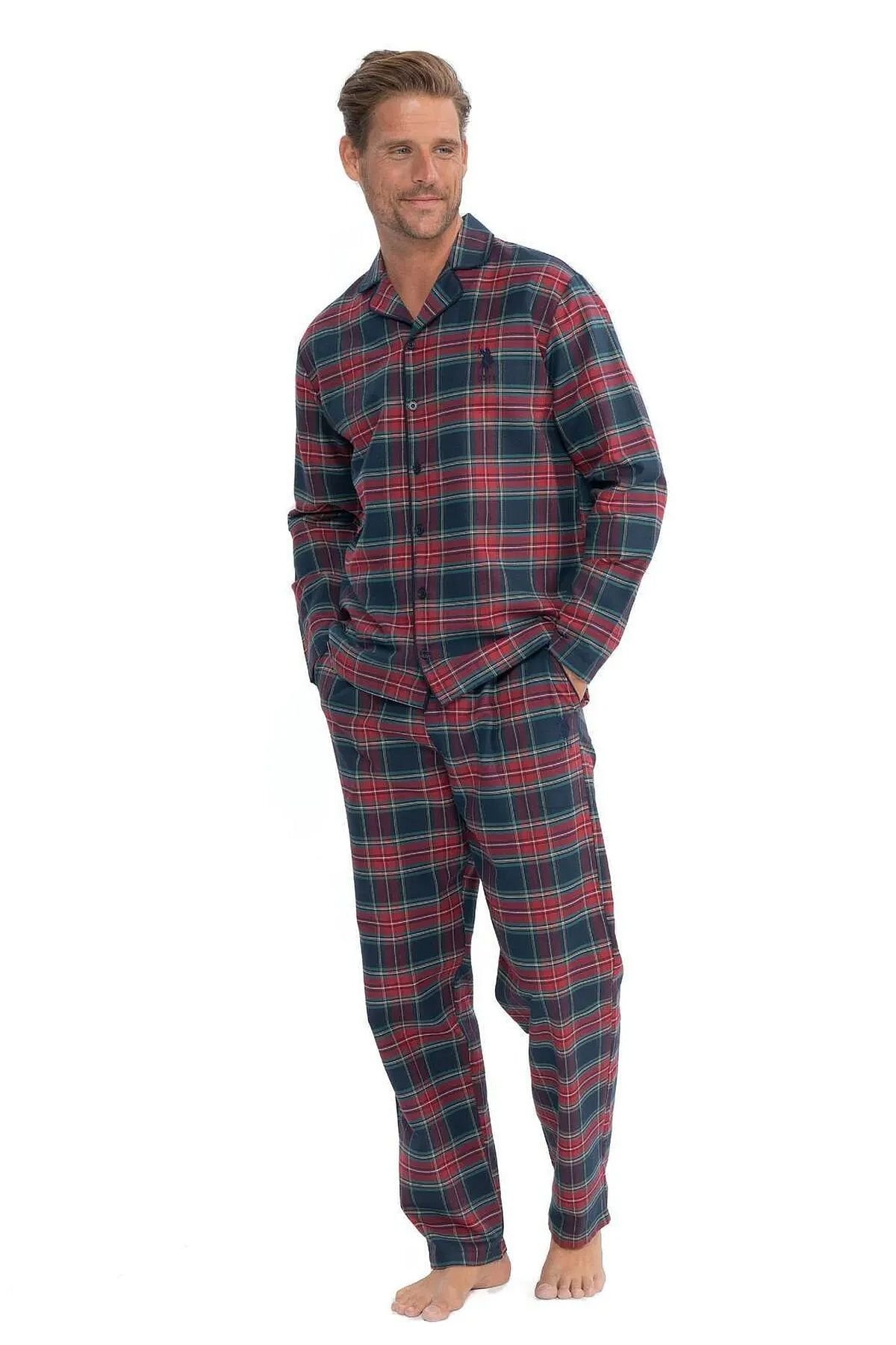 یو اس پولو ست پیراهن آستین بلند مردانه یو اس پولو اس ان. ۱۸۸۵۲ - زرشکی