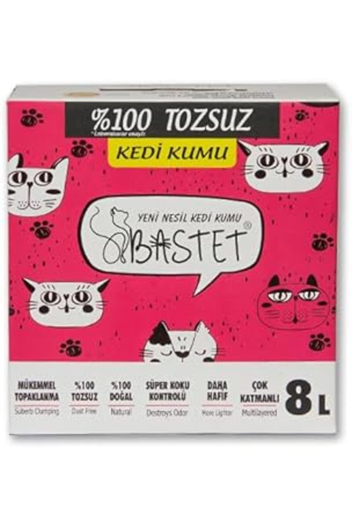 ZUHUDİ Bastet Tozsuz Kedi Kumu Kutu 8 Lt