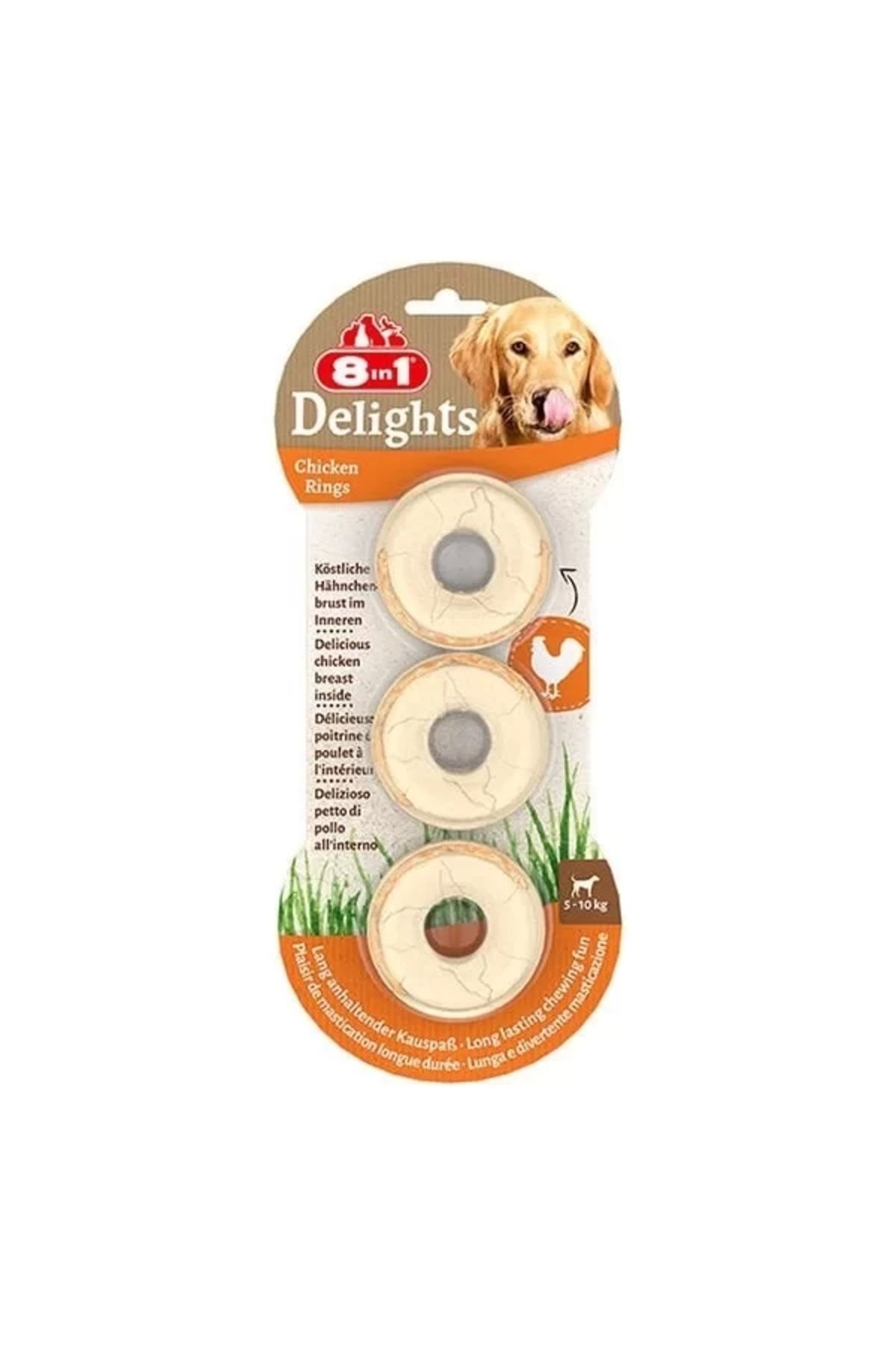 GLIMMERY 8 In 1 Delights Rings Tavuklu Köpek Çiğneme Halkası 3x119 Gr