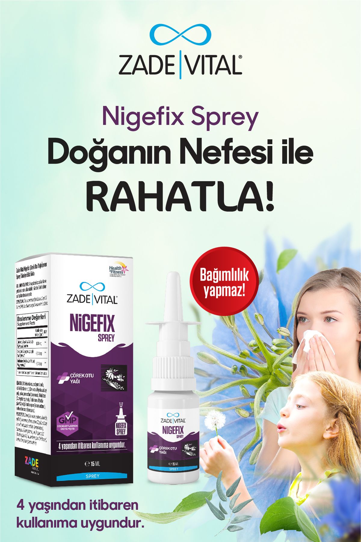 Zade Vital Nigefix Nazal Sprey 10 ml