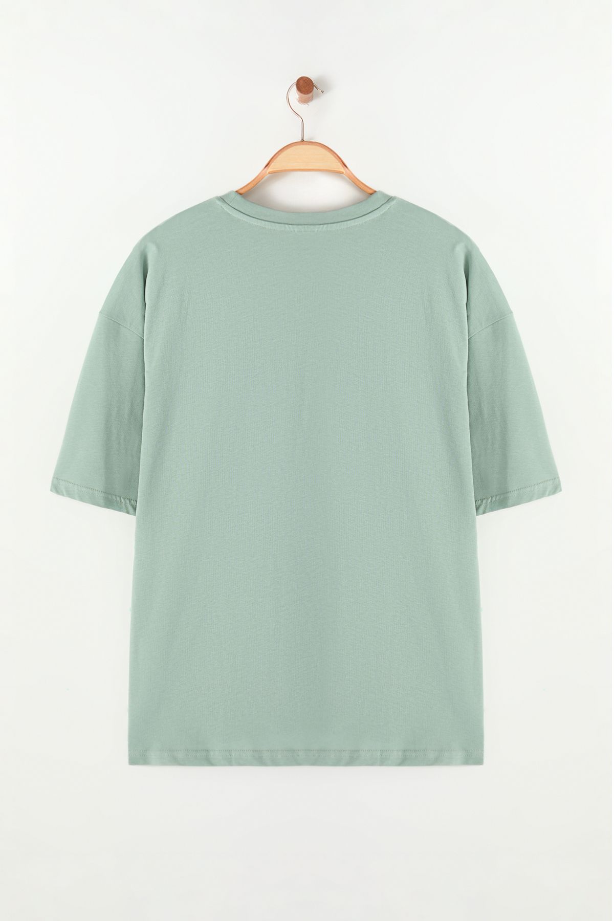 Trendyol Collection-Dark Mint Color - Wide Cut Tmnss22Ts0318 9