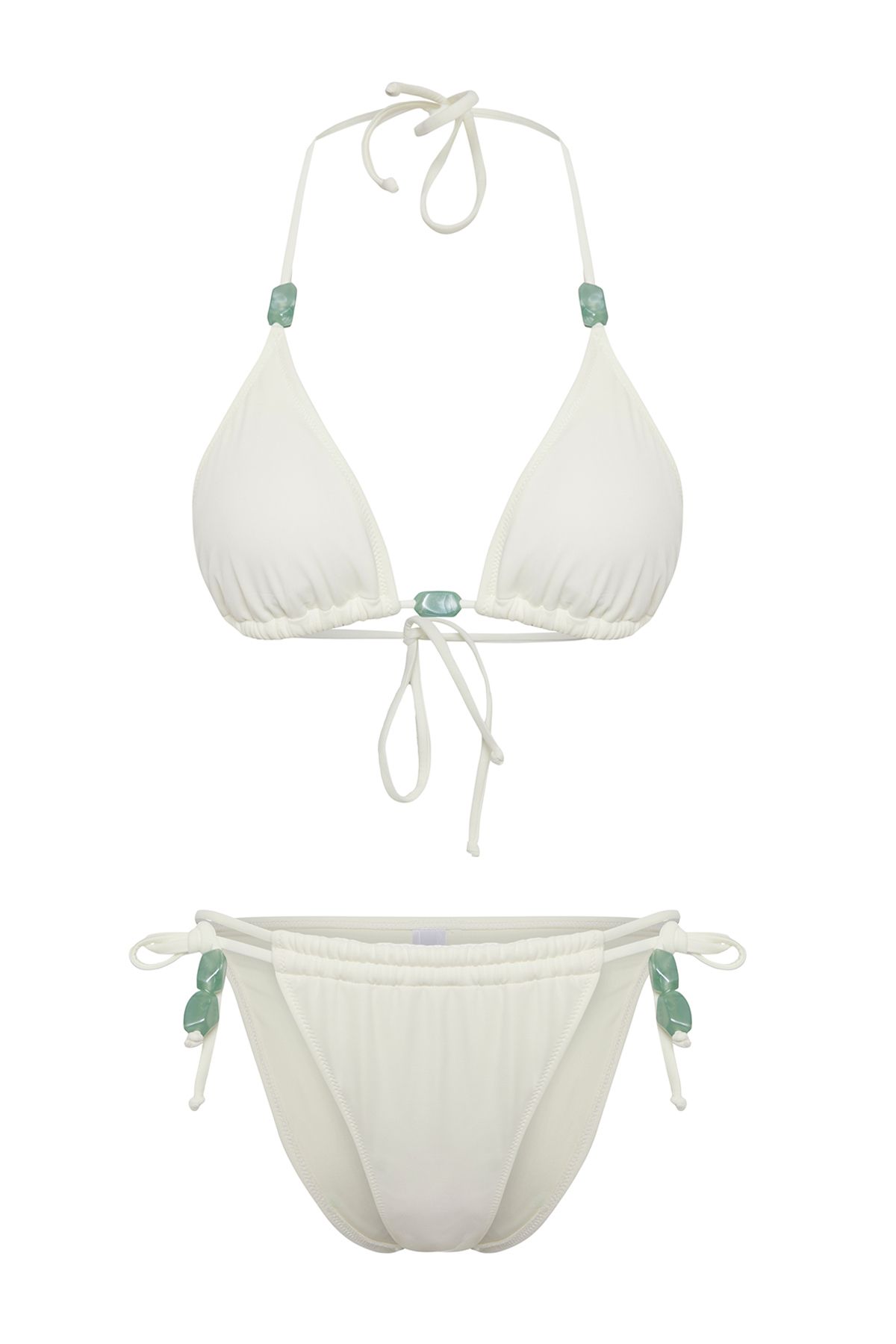 Trendyol Collection-Brasilianisches Bikini-Set mit Ecru-Dreiecksperlen-Accessoires TBESS25BT00056 5