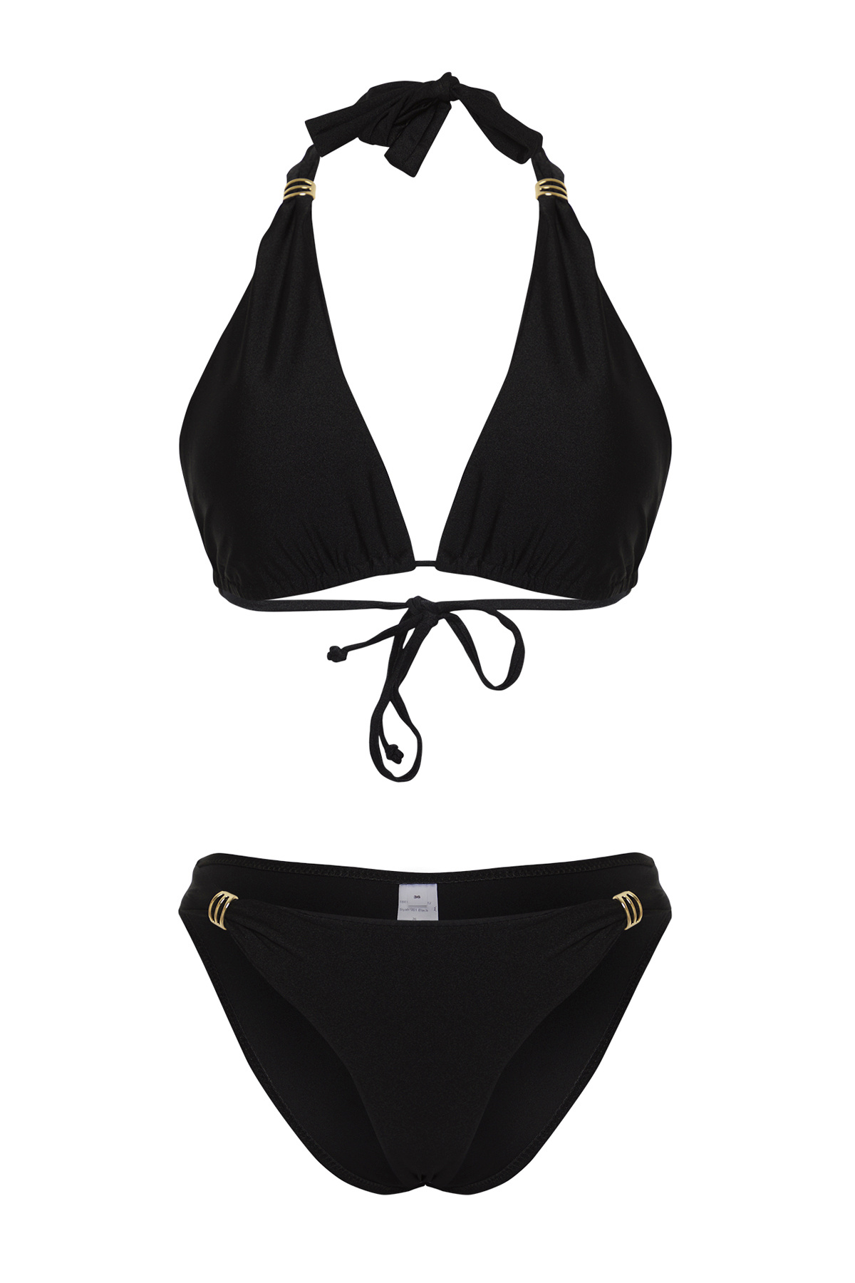 Trendyol Collection-Glänzender, normaler Bikini-Anzug mit schwarzem Dreieckszubehör TBESS25BT00012 6