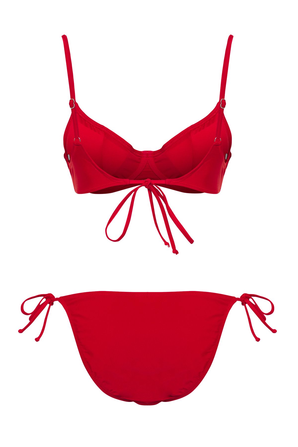 Trendyol Collection-Wiązane czerwone bikini z balkonetką TBESS25BT00043 6