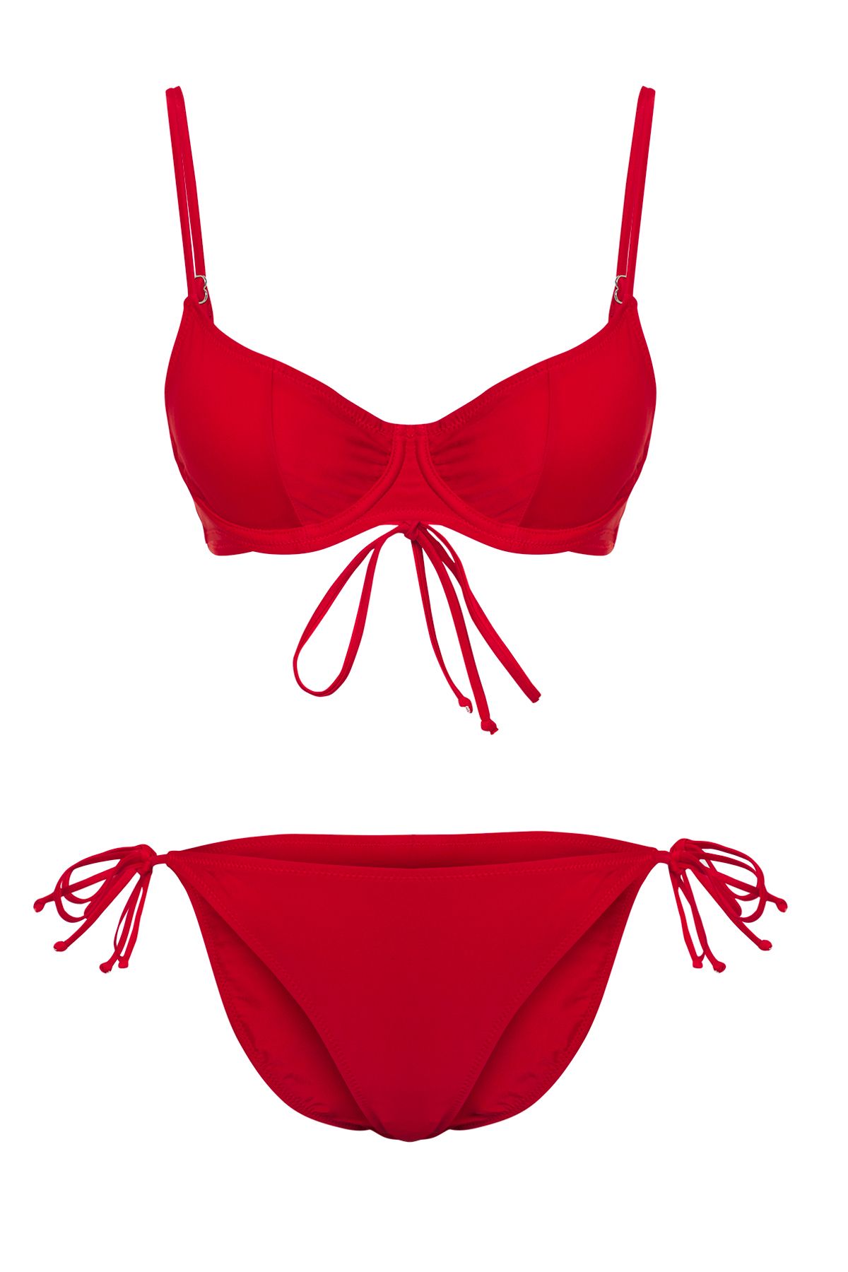 Trendyol Collection-Wiązane czerwone bikini z balkonetką TBESS25BT00043 5