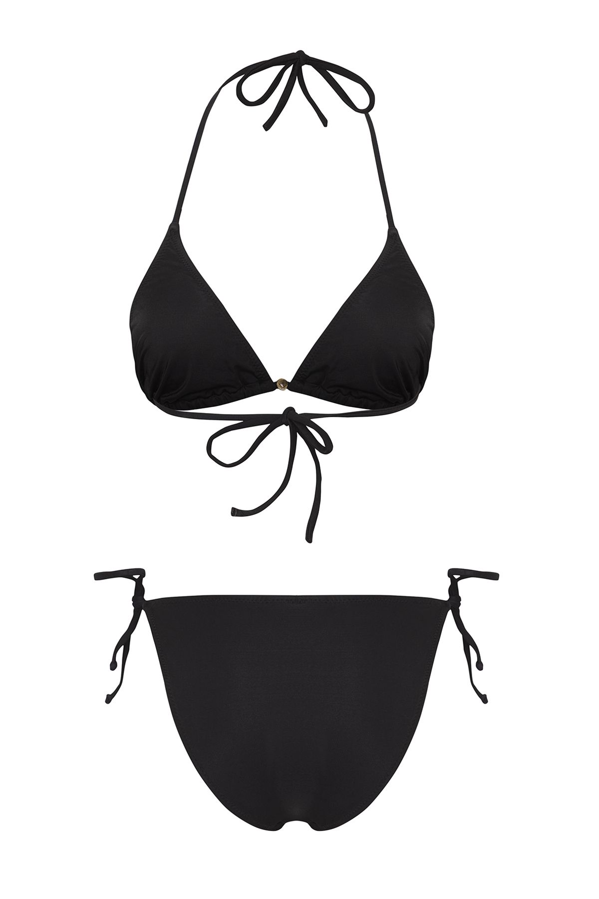 Trendyol Collection-Set bikini cu accesorii triunghi negru TBESS25BT00055 6