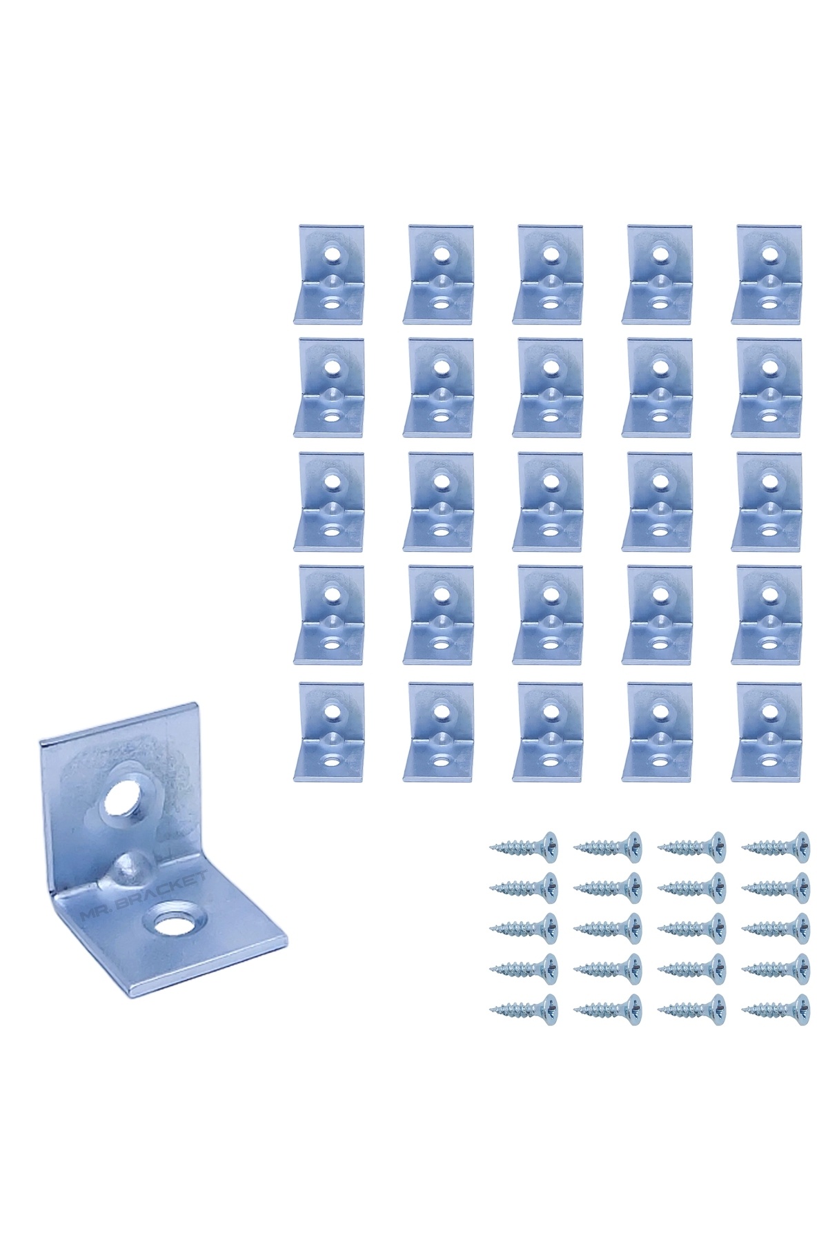 Yapıkan Mr. Bracket 25 Ad L Demir Gönye Köşebent 16x16x16mm- Mobilya Dolap Köşe Birleştirme Bağlantı Aparatı