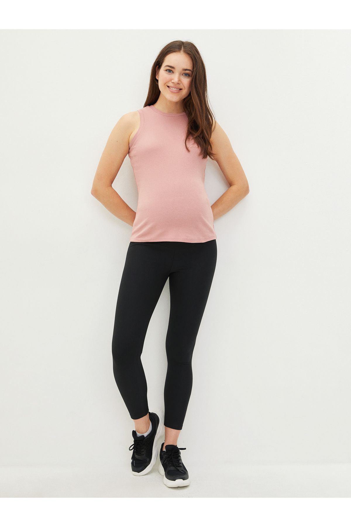 LC Waikiki-Plain Maternity Leggings with Abdominal Panel 1