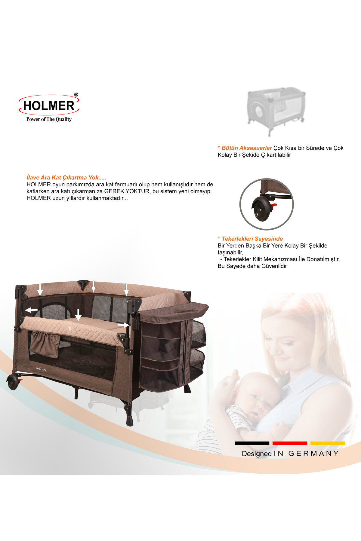 Holmer Coolstyle (anne Yanı/park Yatak) Multi Pro Oyun Parkı/anne Yanı/beşik Bej fotoğrafı 5 (önizleme)