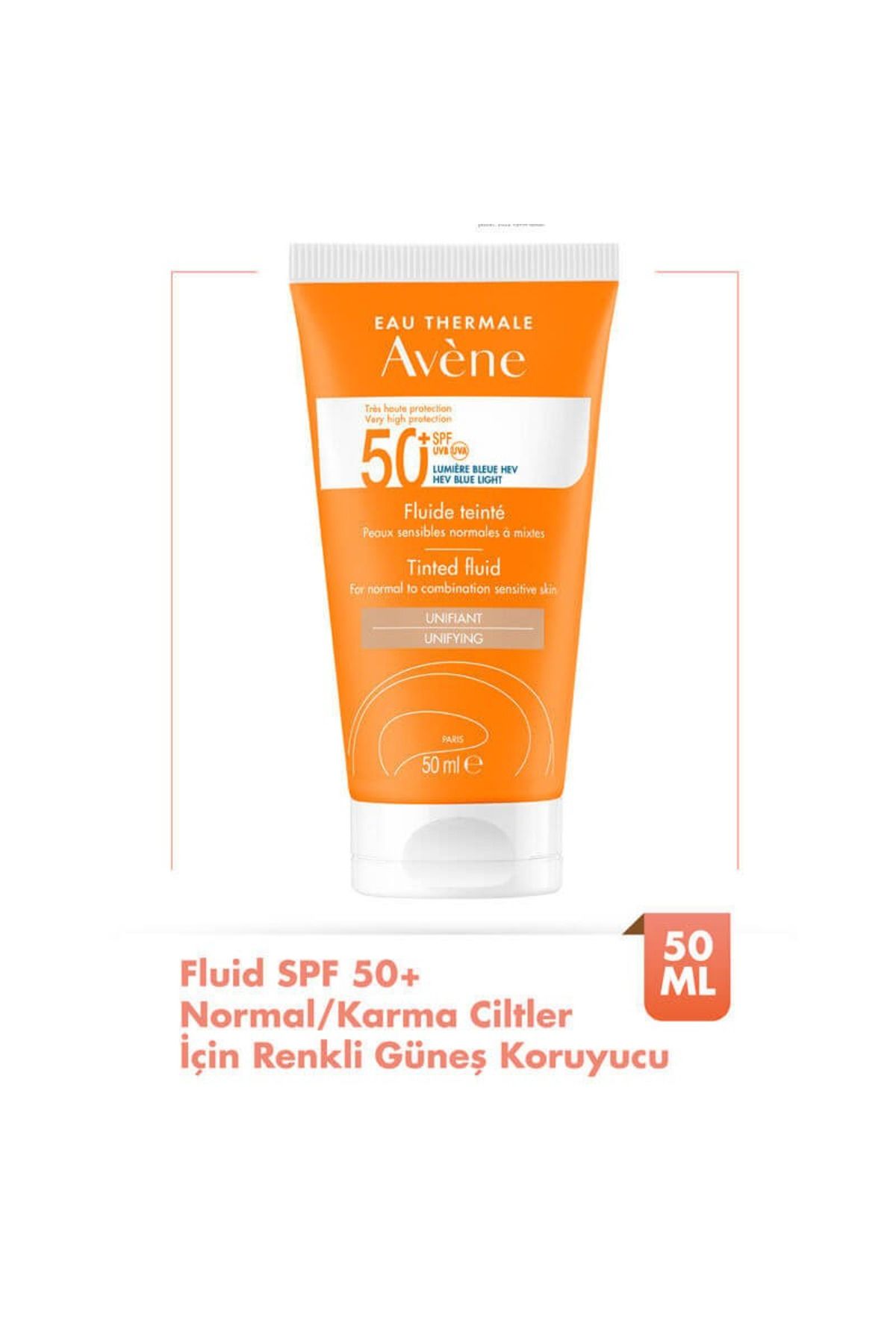 Avene Fluide SPF 50+ Normal/ Karma Ciltler için Renkli Güneş Koruyucu 50 ml