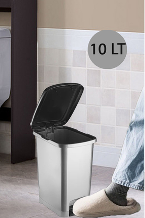 EFFE HOME Banyo ve Mutfak İçin Pedallı Plastik Çöp Kovası ( iç kovasız) Metal...