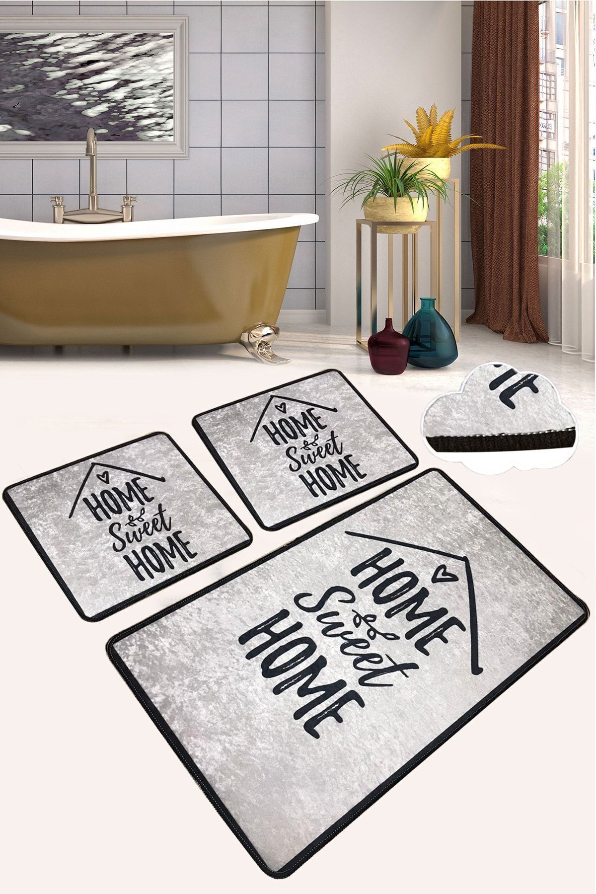 Iromica Home Greyfurt Banyo Halısı Djt 2'li Set