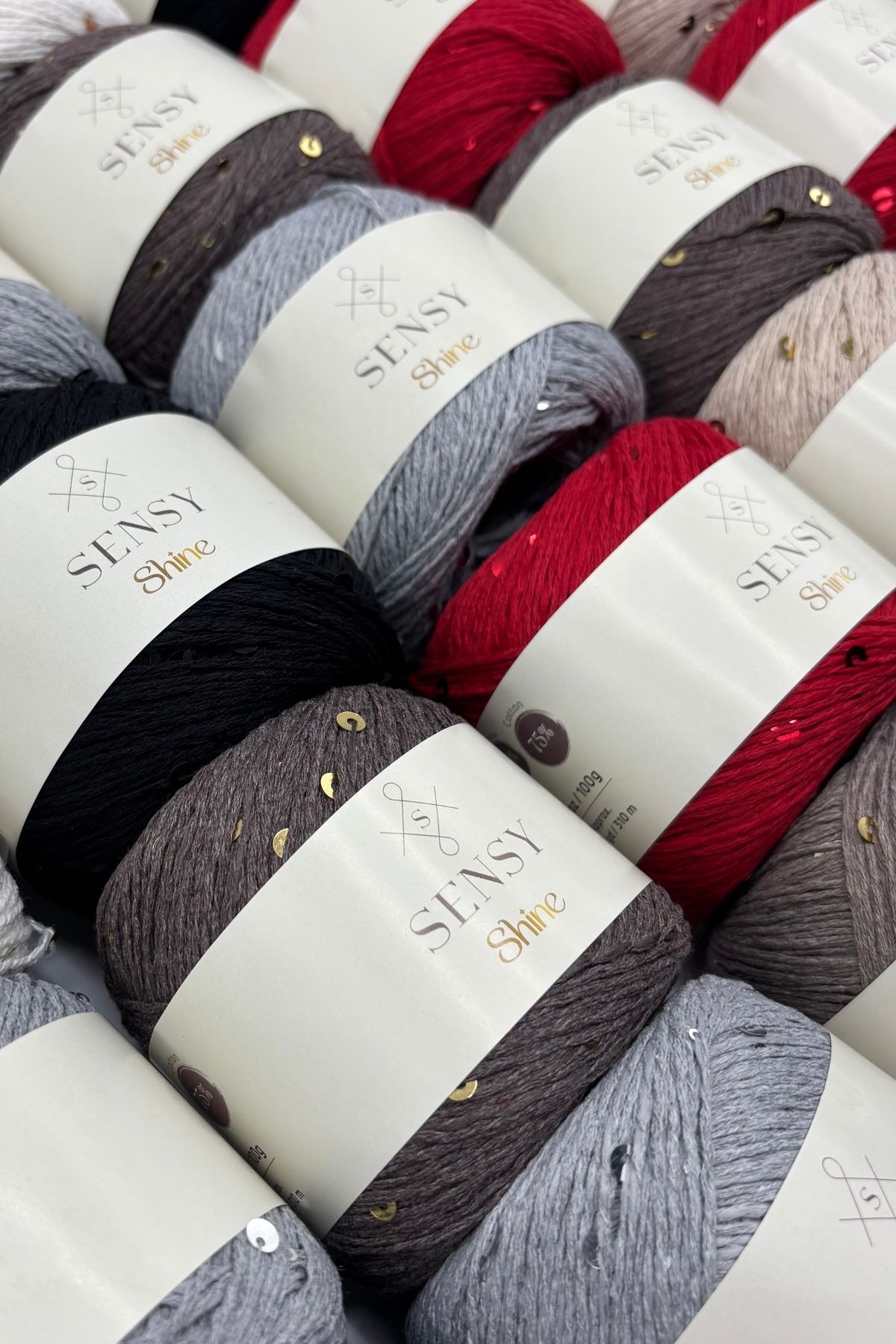 SENSY-Καφέ Πλεκτό - Shine Sequin String Design 4