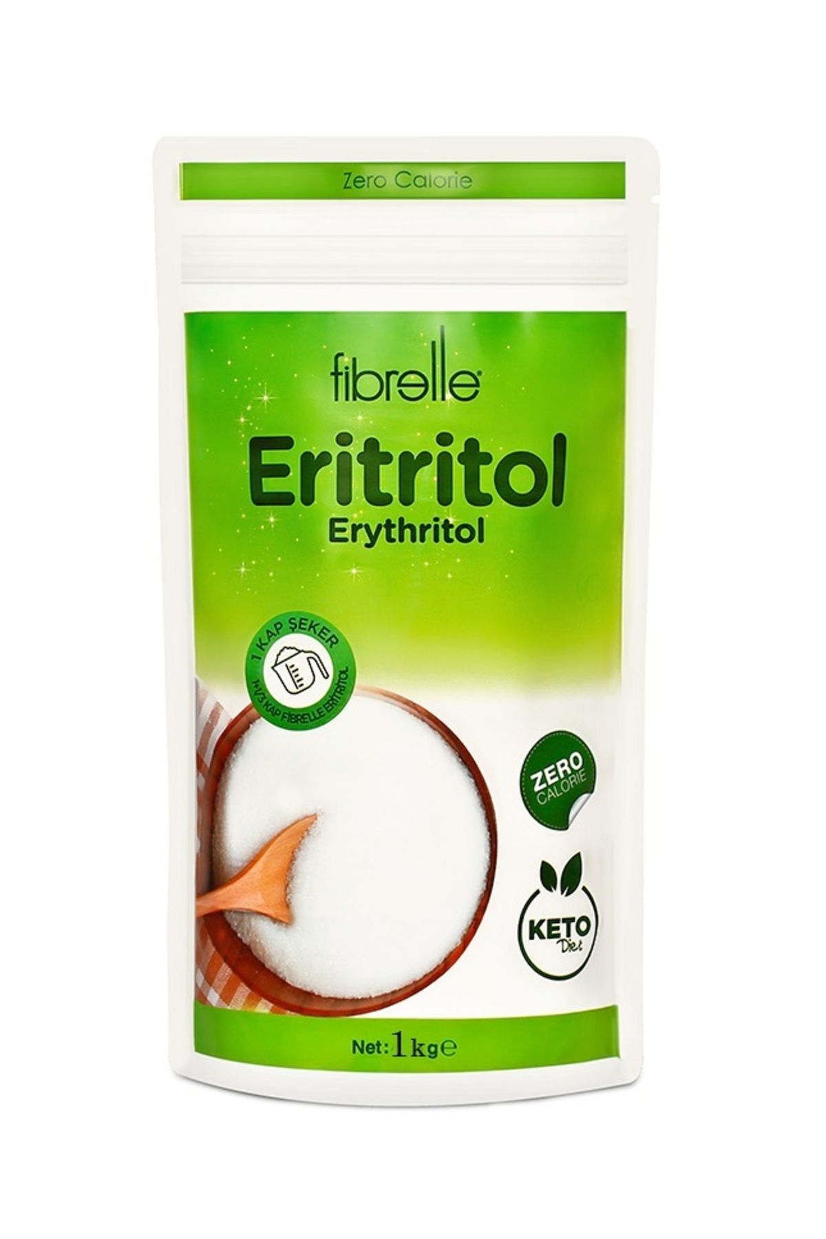 Fibrelle 1 kg Eritritol 1 Paket. Keto / Ketojenik