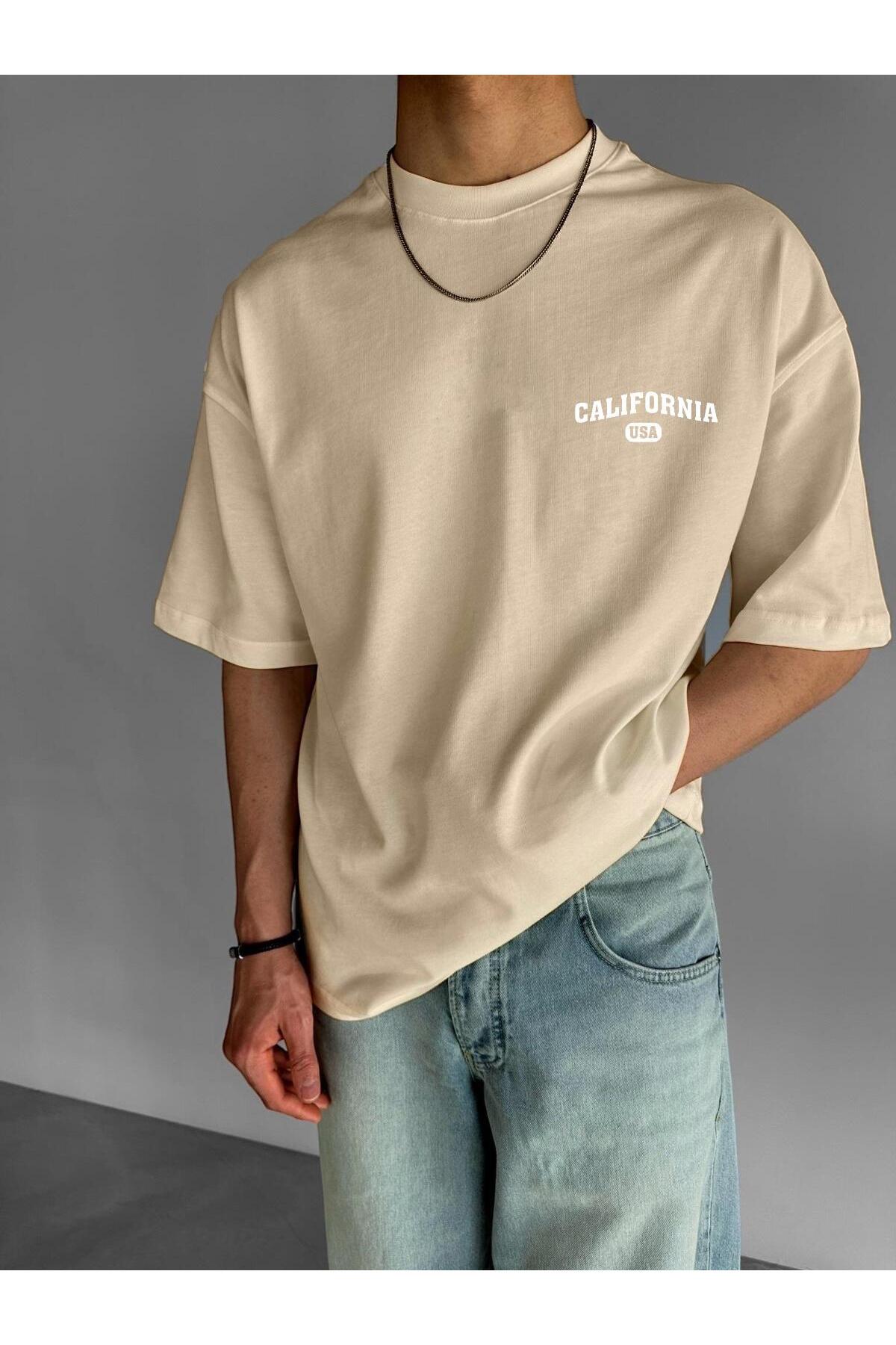 Calıfornıa Usa Printed Oversize T-Shirt